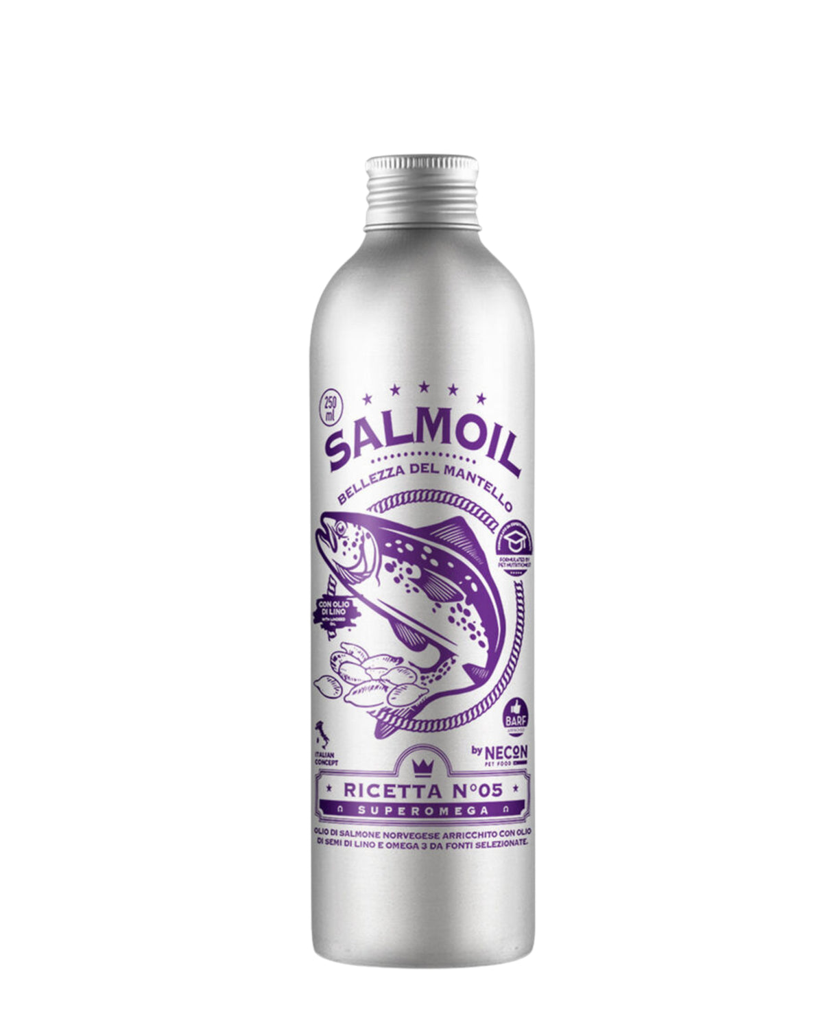 Kedi ve Köpek İçin Tüy ve Deri Sağlığı Somon Yağı Necon Salmoil Ricetta 5 Coat Beauty