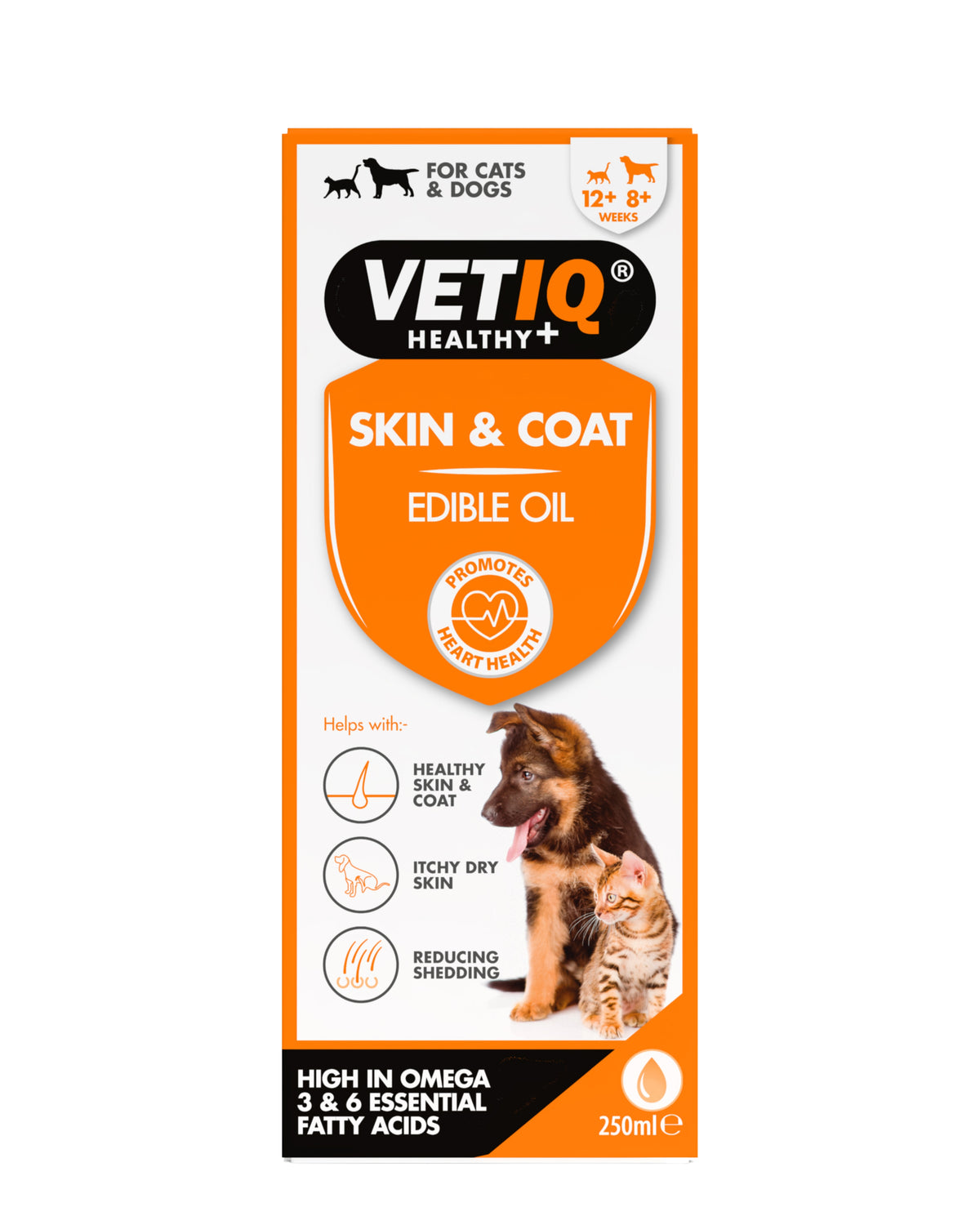 Kedi ve Köpekler İçin Deri ve Tüy Bakım Yağı VetIQ Skin & Coat Oil 250 ml