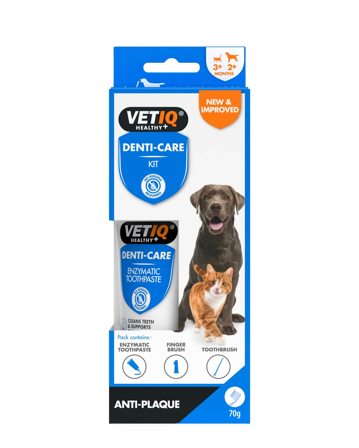 Kedi ve Köpekler İçin Enzimli Diş Bakım Seti VetIQ Denti Care Kit 70 g