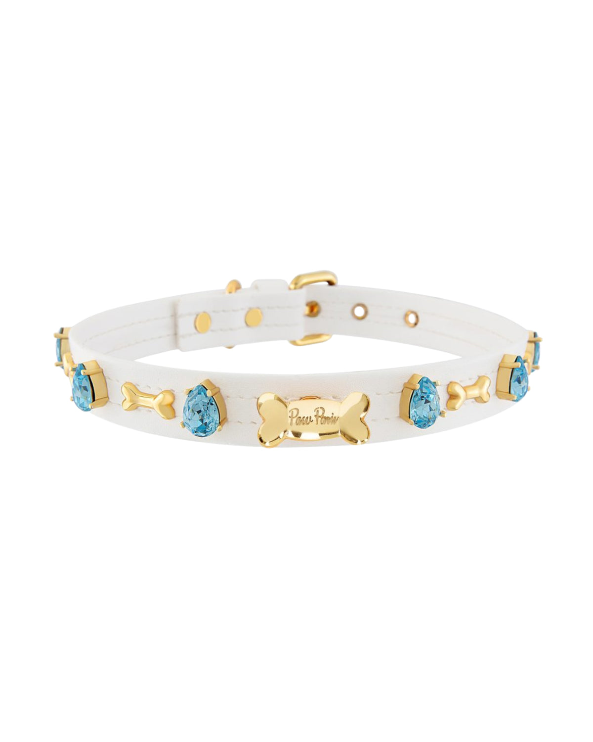 Kemik Figürlü Beyaz Köpek Boyun Tasması Paw Paris White Rain Bones Collar