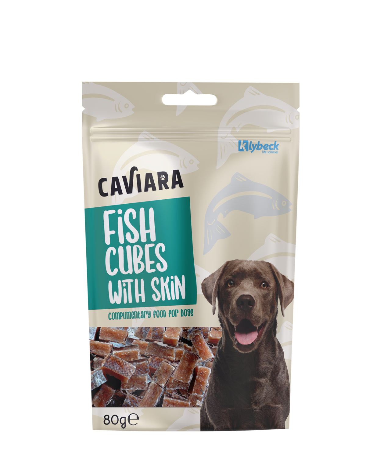 Köpekler İçin Balık Derili Balık Küpleri Caviara Fish Cubes With Skin, 80g