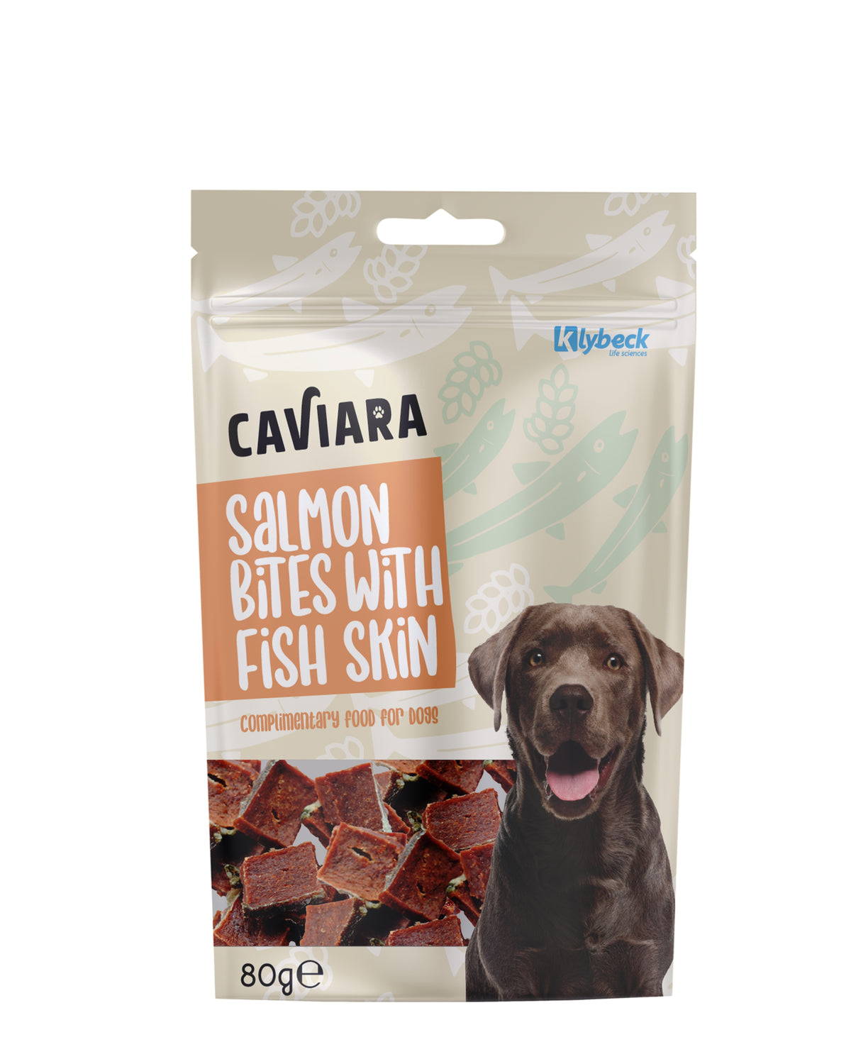 Köpekler İçin Balık Derili Somon Parçaları Caviara Salmon Bites With Fish Skin, 80g