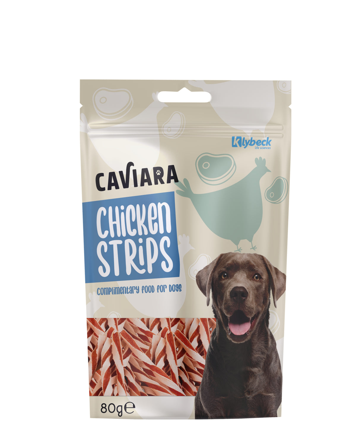 Köpekler İçin Kurutulmuş Tavuk Şeritleri Caviara Chicken Strips, 80g