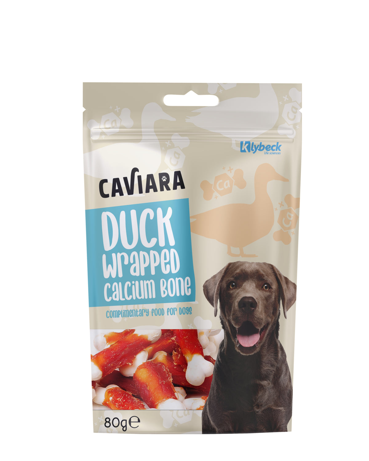 Köpekler İçin Ördek Sarılı Kalsiyum Kemik Caviara Duck Wrapped Calcium Bone 80 g