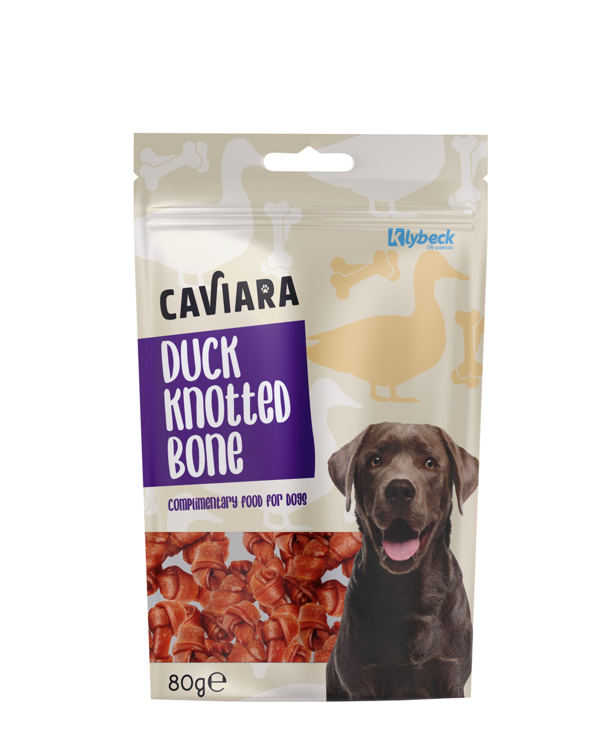 Köpekler İçin Ördekli Düğümlü Çiğneme Kemiği Caviara Duck Knotted Bone, 80g
