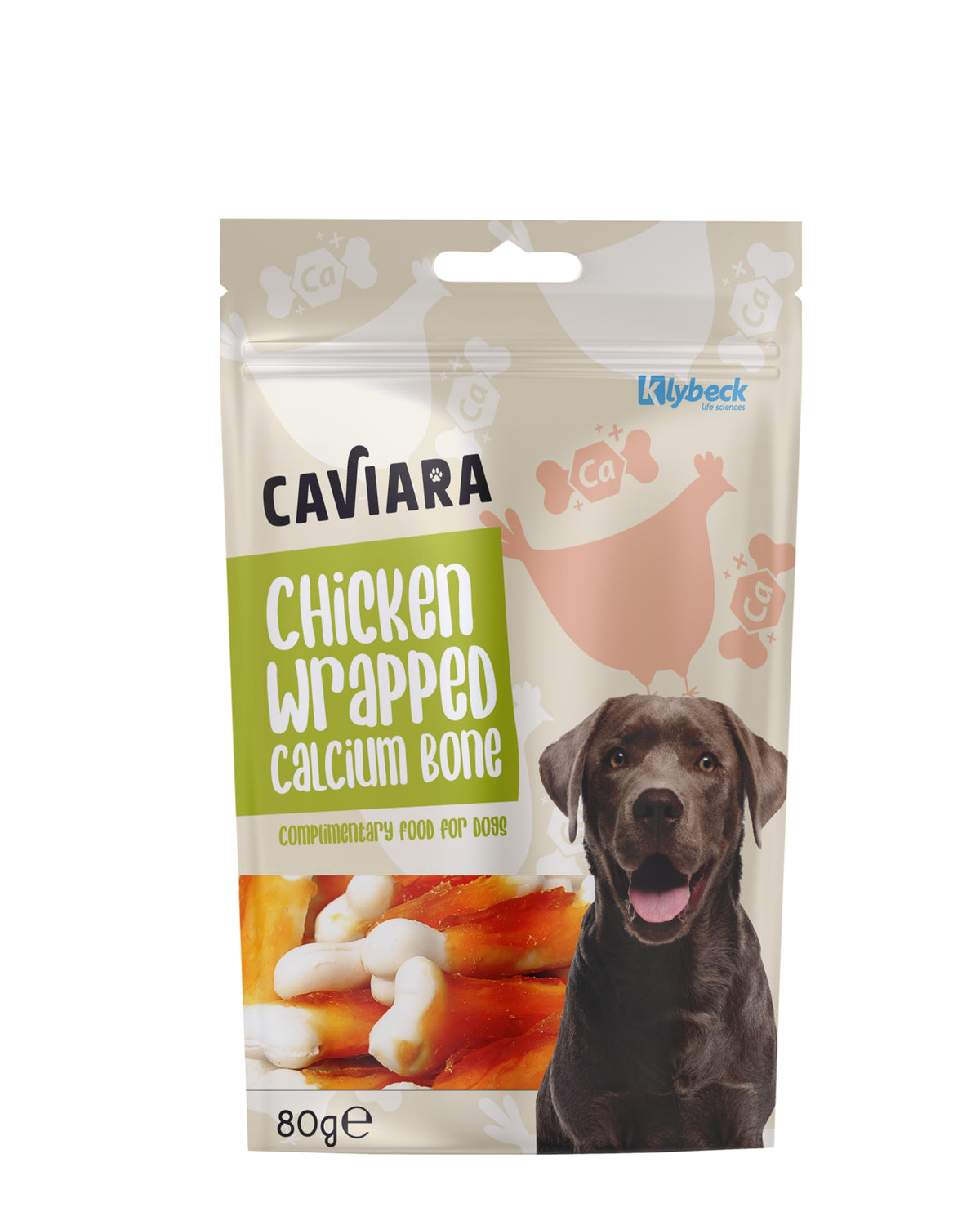 Köpekler İçin Tavuk Sarılı Kalsiyum Kemik Caviara Chicken Wrapped Calcium Bone, 80g