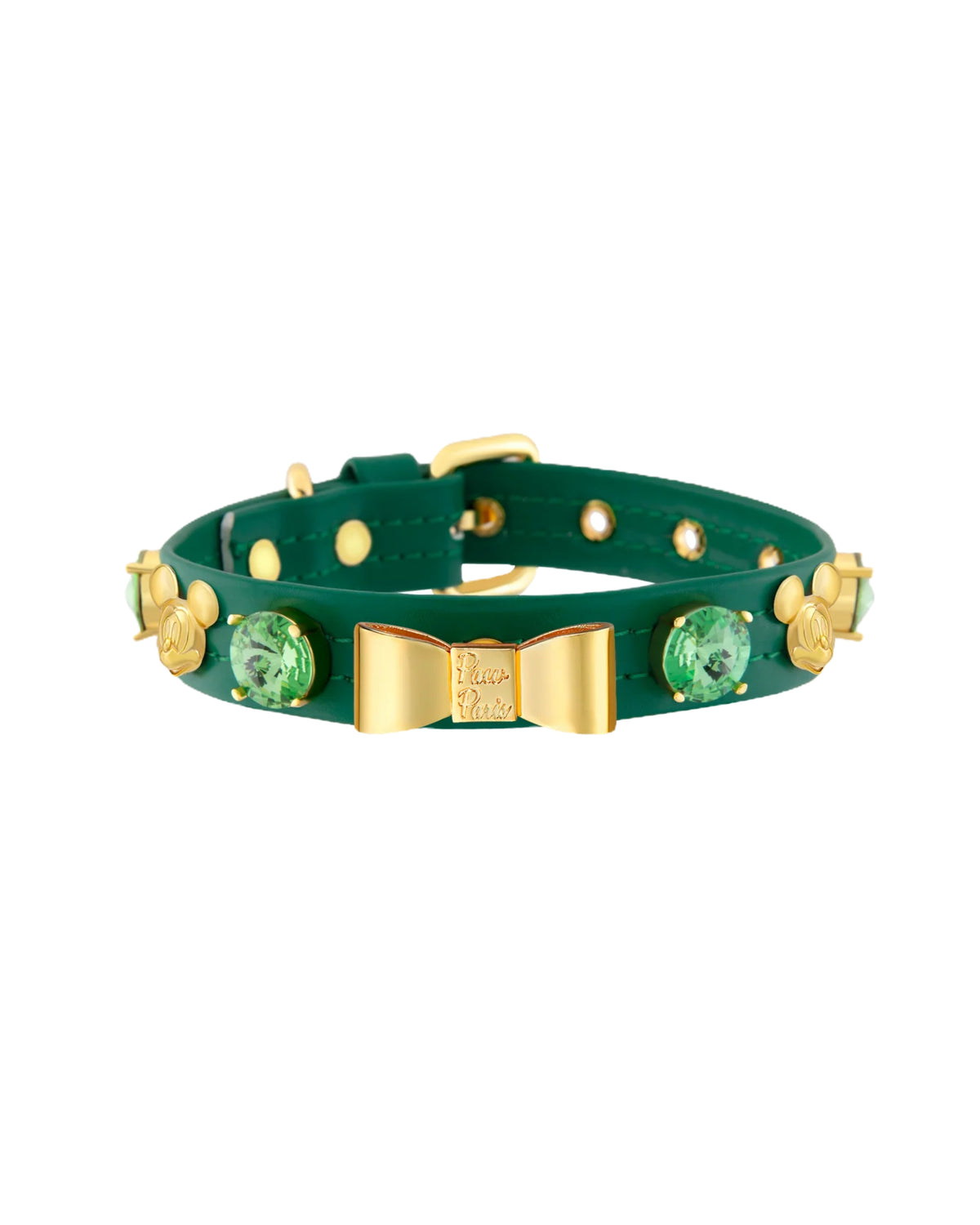 Kristal Taşlı Yeşil Köpek Boyun Tasması Paw Paris Green Mickey Bonnie Collar