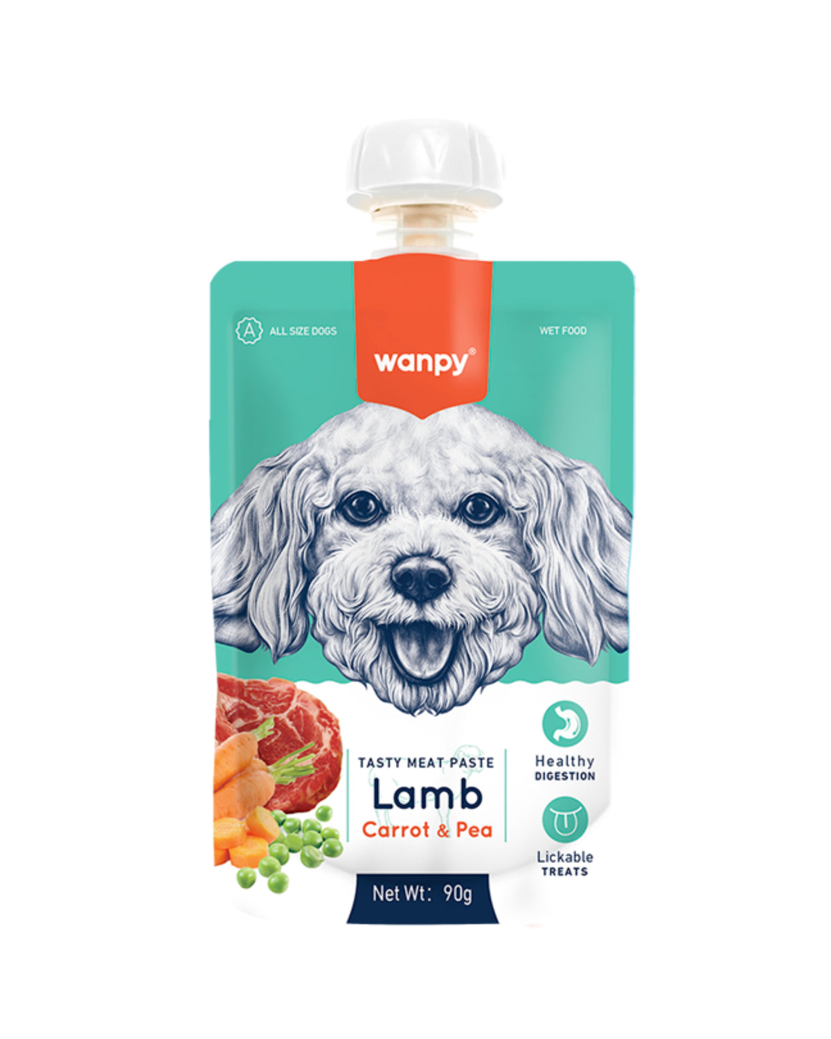 Kuzu Etli Havuçlu & Bezelyeli Köpek Ezmesi Wanpy Tasty Meat Paste