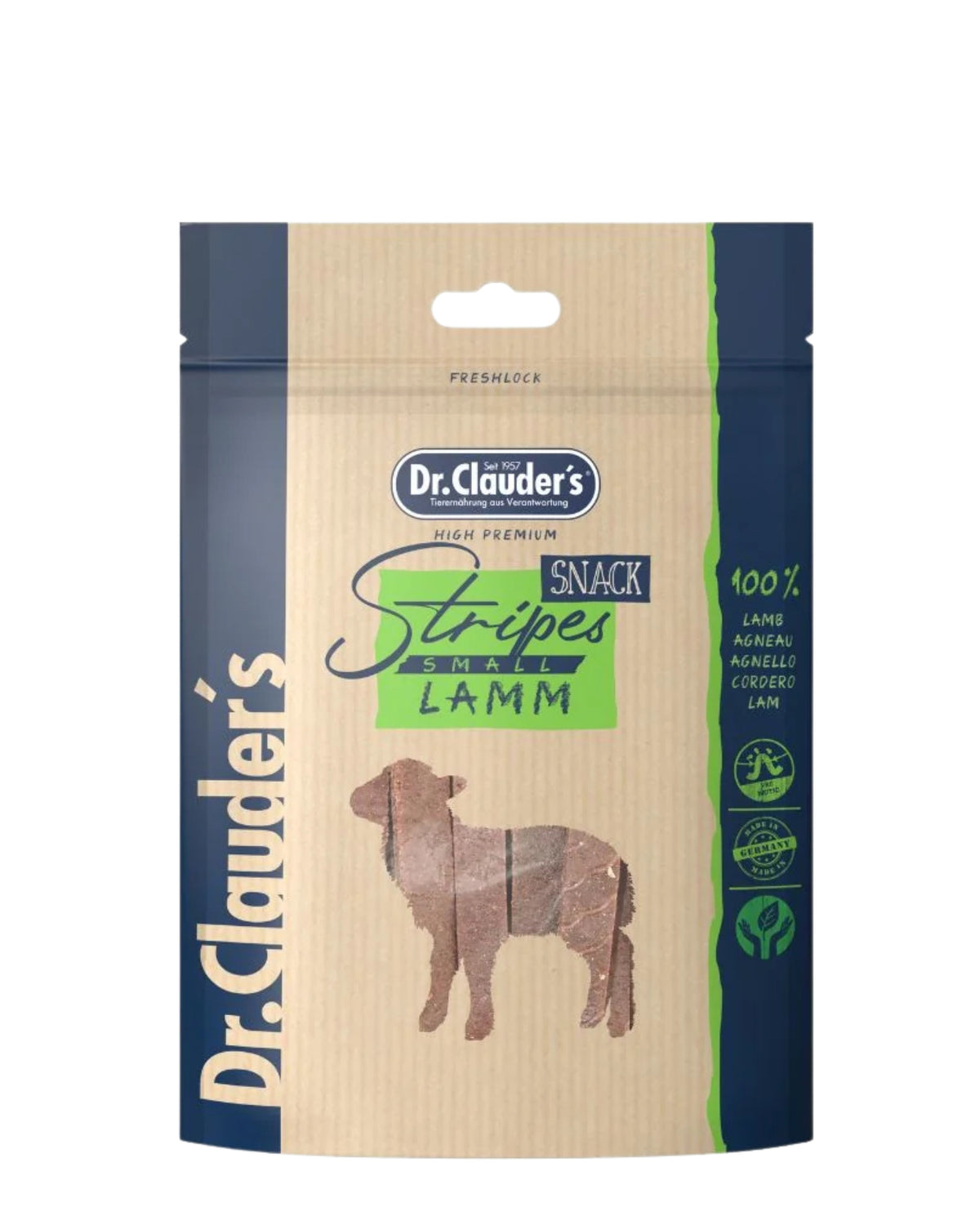 Kuzulu İnce Şerit Köpek Ödülü Dr.Clauder's Snack Stripes Small Lamb, 80g