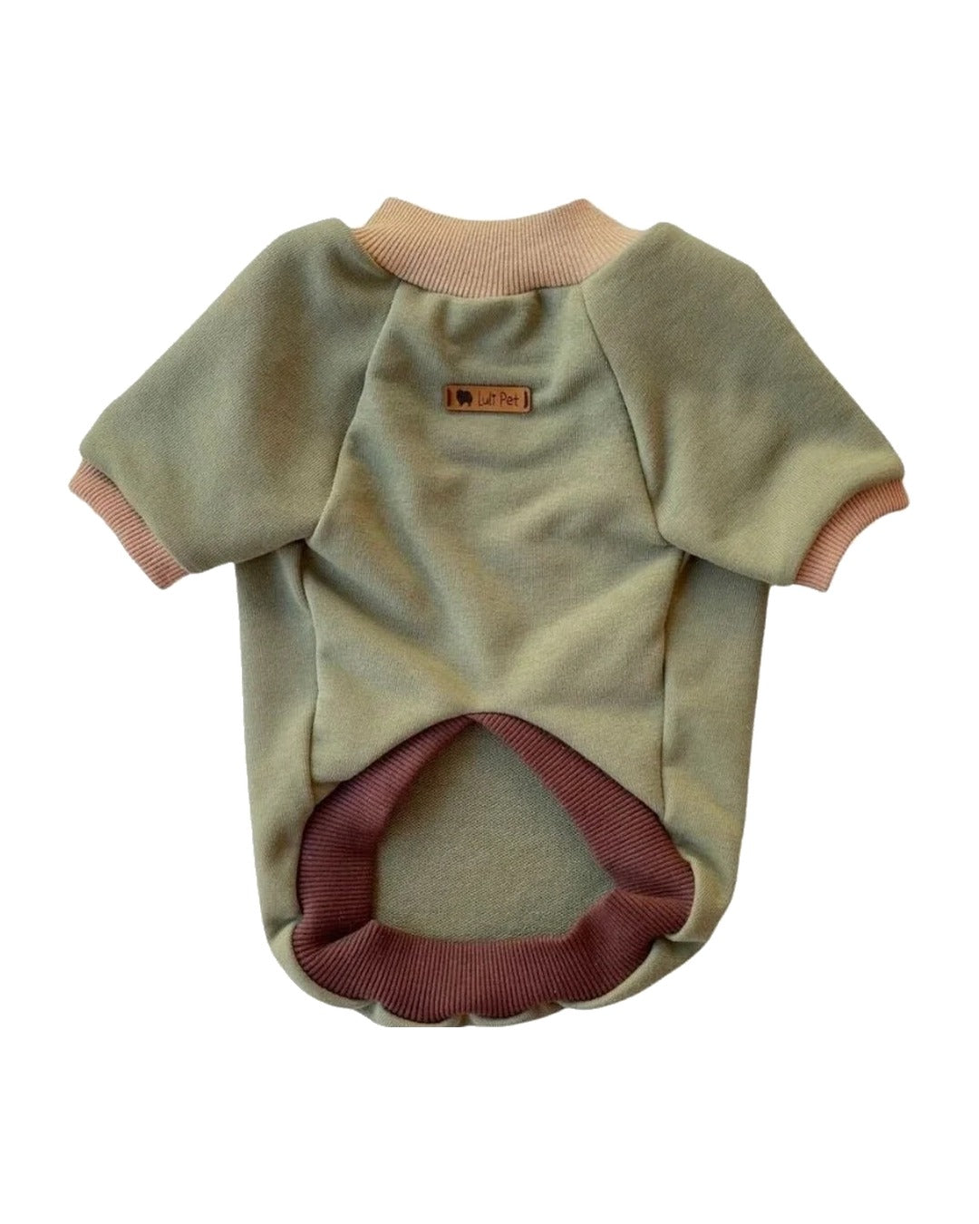 İçi Polarlı Haki Yeşili Köpek Sweatshirtü Luli Pet Color Block Sweatshirt