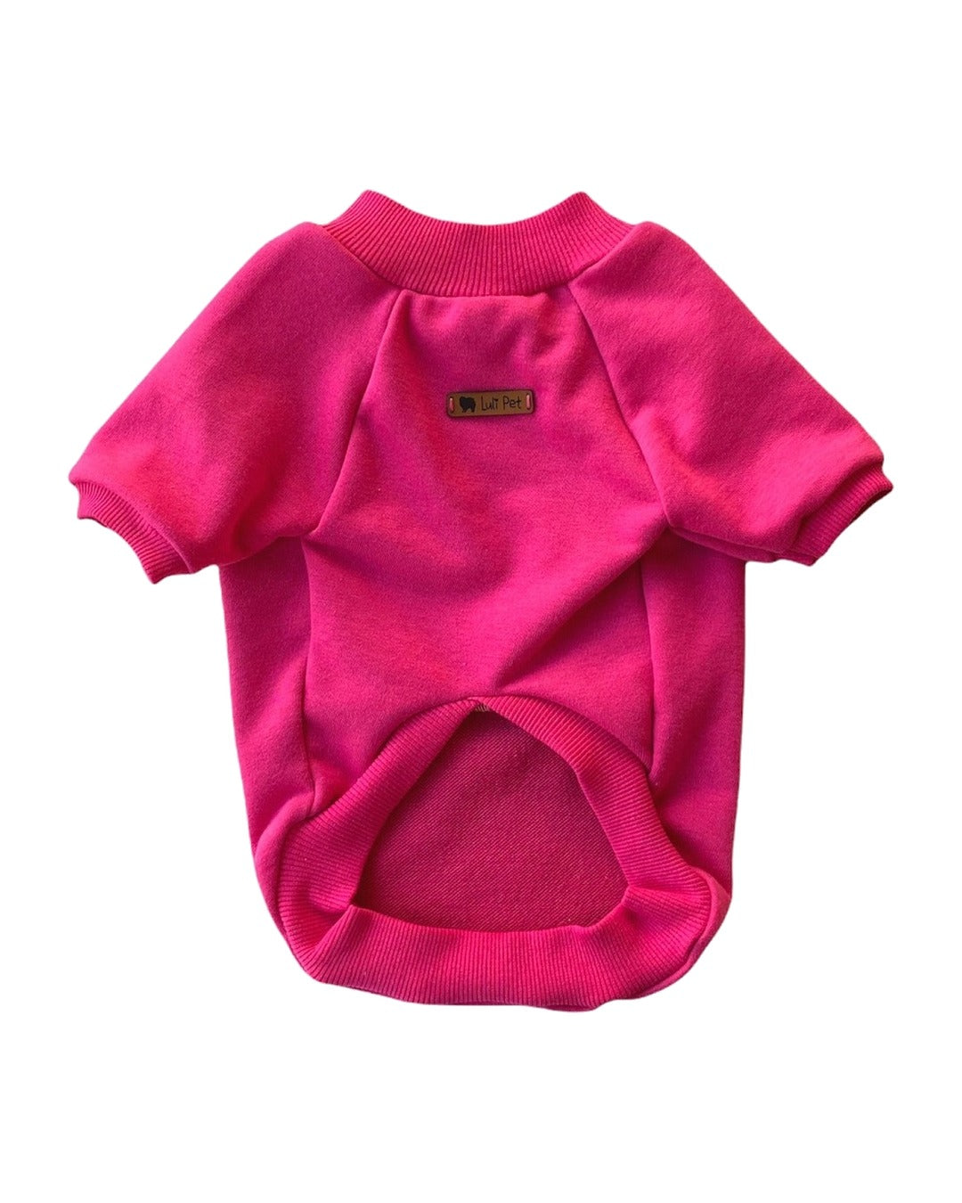İçi Polarlı Fuşya Pembe Köpek Sweatshirtü Luli Pet Basic Sweatshirt