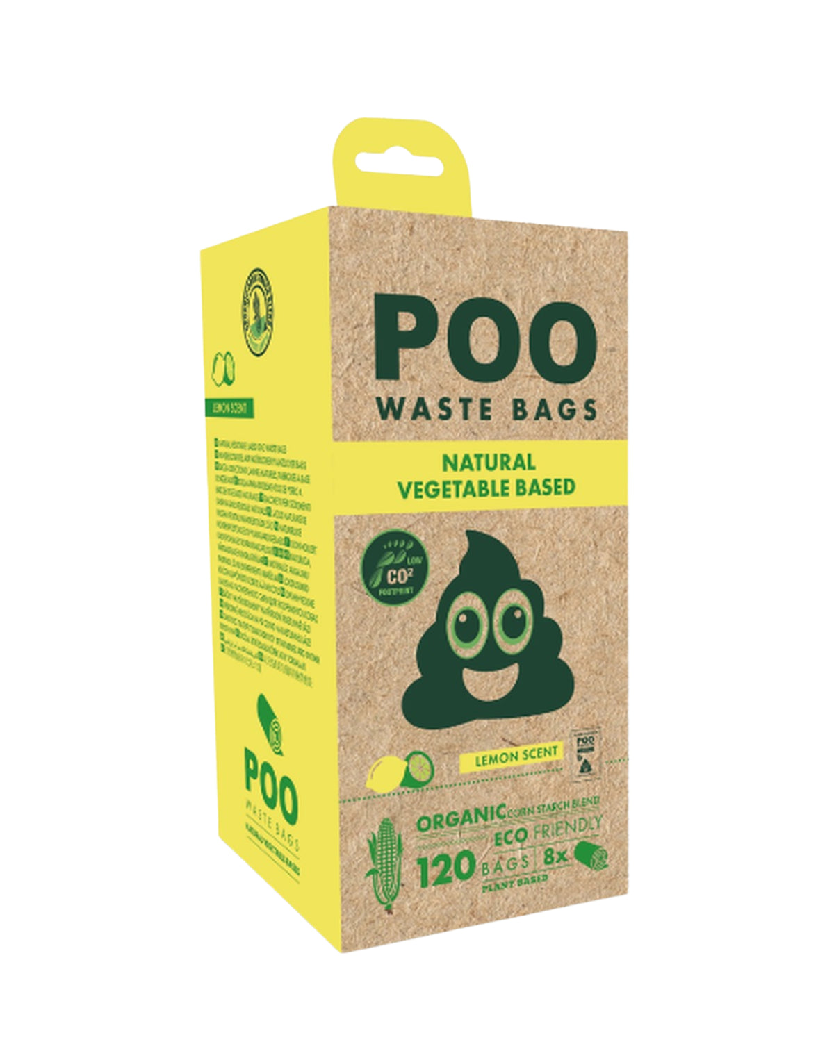 Limon Kokulu Bitkisel Bazlı Köpek Kaka Poşeti 8 Rulo 120li M-Pets POO Vegetable Based Lemon Scented