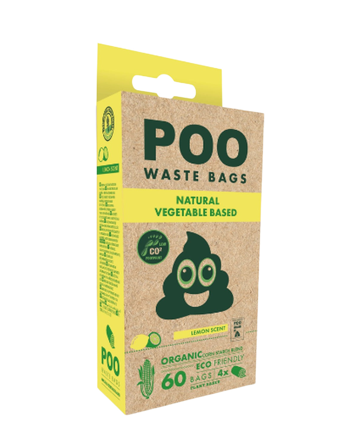 Limon Kokulu Bitkisel Bazlı Köpek Kaka Poşeti 4 Rulo 60lı M-Pets POO Vegetable Based Lemon Scented