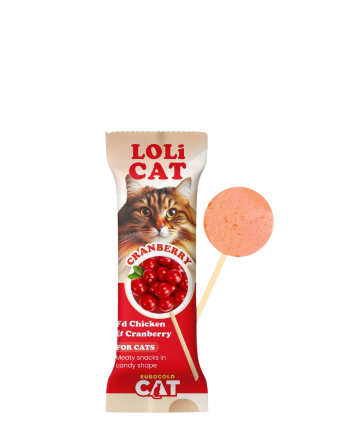 Lolipop Kedi Ödülü EuroGold LoliCat Tavuk & Kızılcık