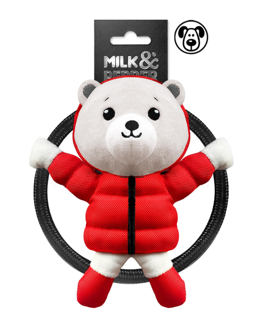 Sesli Halatlı Peluş Kutup Ayısı Köpek Oyuncağı Milk&Pepper Polar Bear Dog Toy