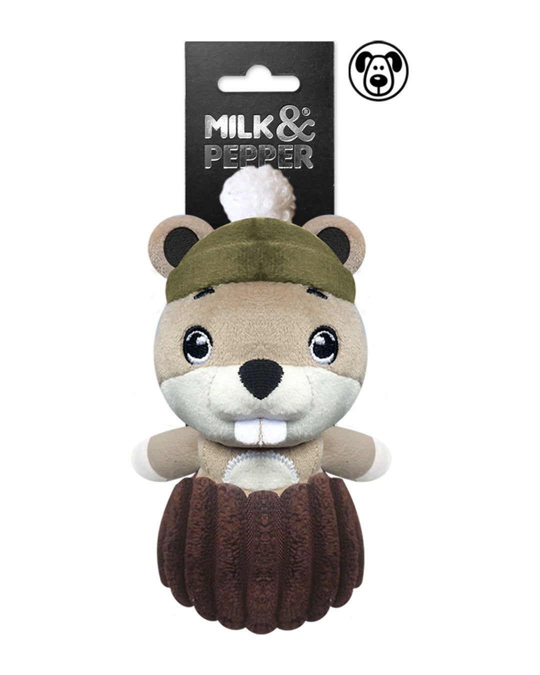Kütükte Peluş Kunduz Köpek Oyuncağı Milk&Pepper Robin Dog Toy