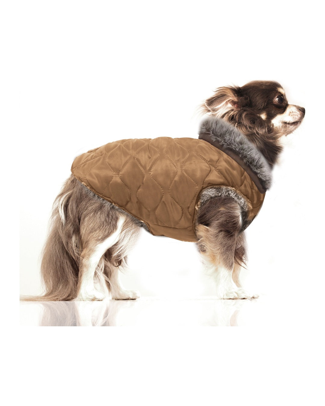 Çift Taraflı Şişme Köpek Montu Milk&Pepper Gaspard Reversible Down Jacket Kahverengi