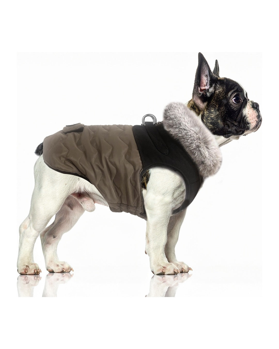 Göğüs Tasmalı Şişme Köpek Montu Milk&Pepper Auguste Harness Down Jacket Kahverengi
