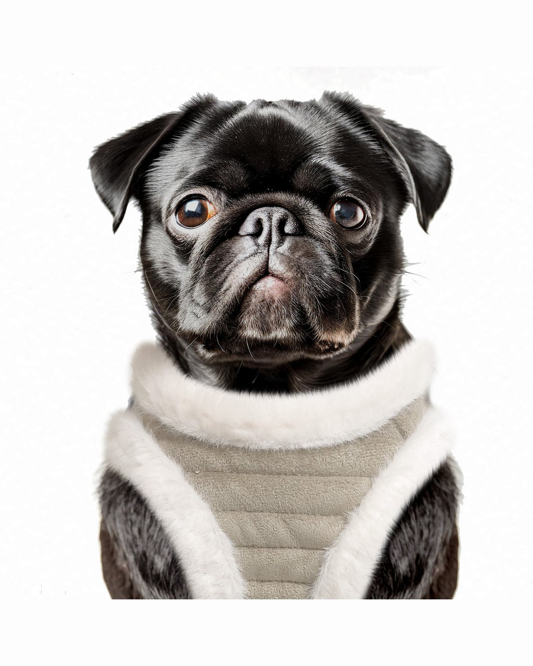 Süet Görünümlü Peluş Astarlı Köpek Göğüs Tasması Milk&Pepper Kaspar Harness Bej