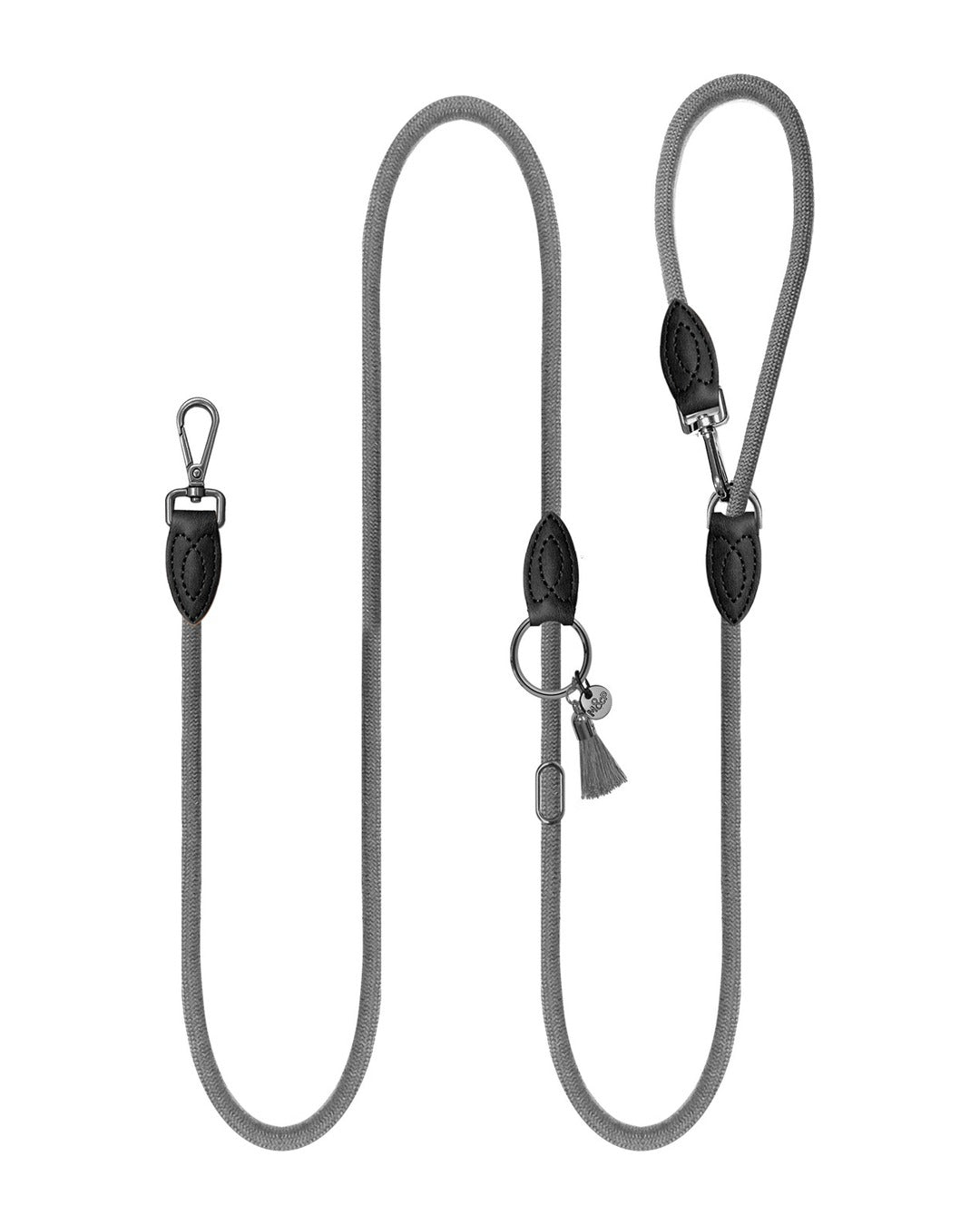Çok Fonksiyonlu Örgü Köpek Gezdirme Kayışı Milk&Pepper Edward Multifunctional Leash Gri