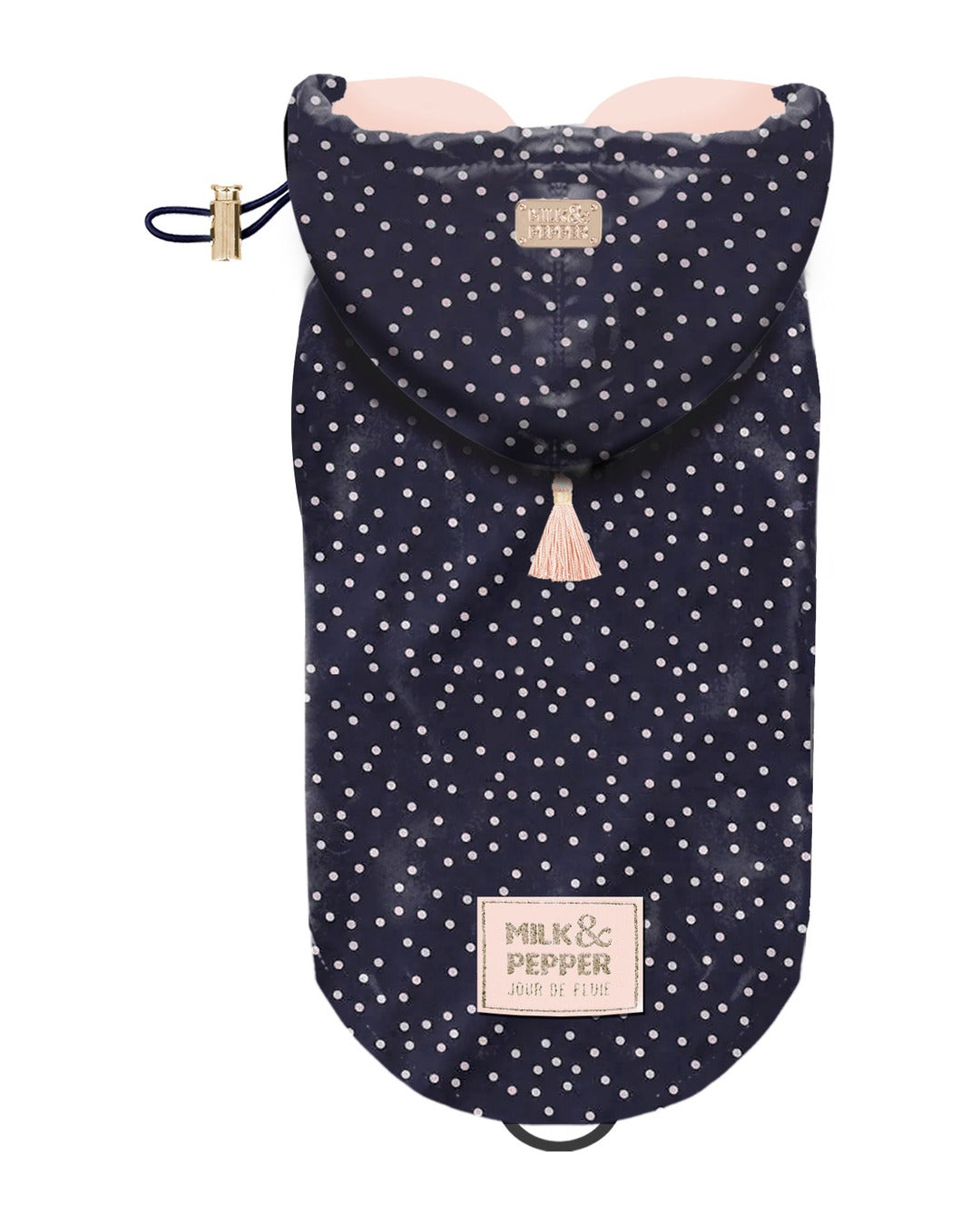 Çıkarılabilir Kapüşonlu Köpek Yağmurluğu Milk&Pepper Constance Raincoat Lacivert