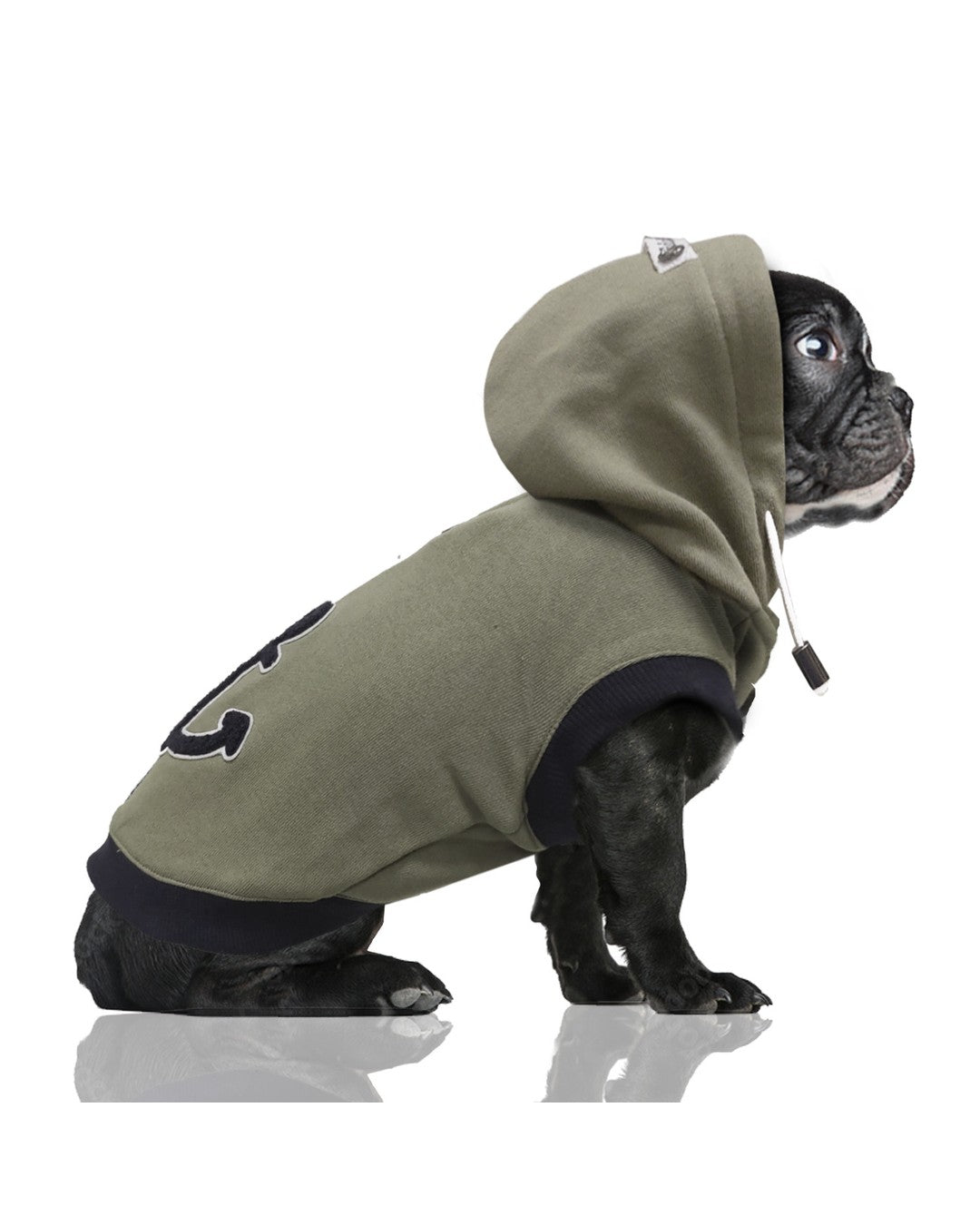 Kapüşonlu Kolsuz Köpek Sweatshirtü Milk&Pepper Telio Hoodie Haki