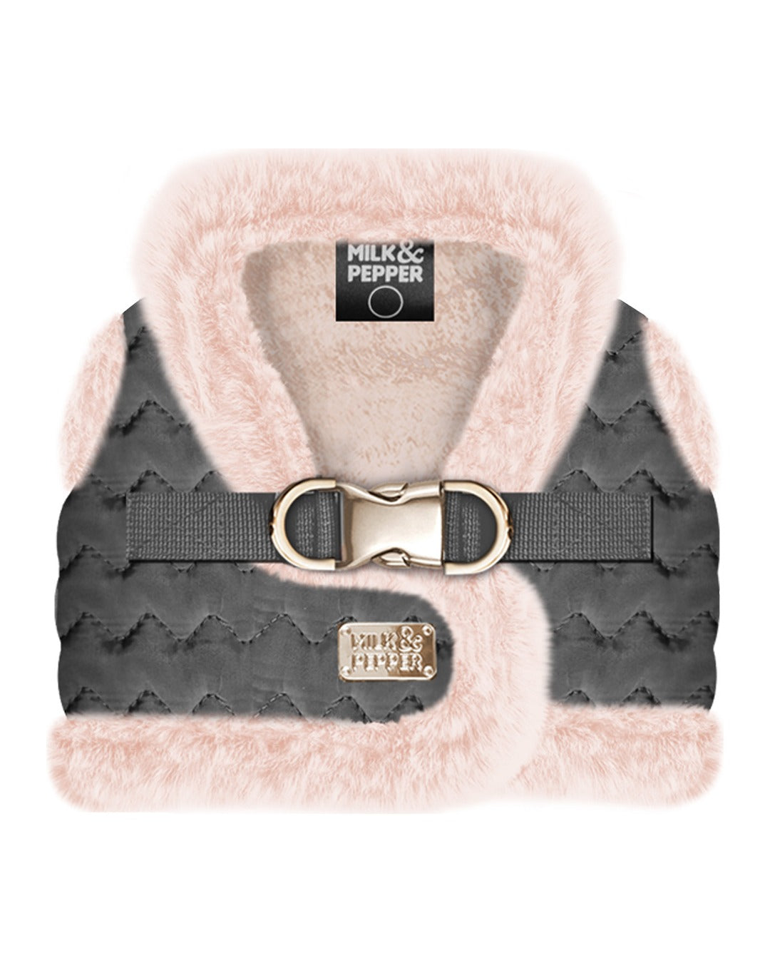 Kürk Astarlı Kapitone Köpek Göğüs Tasması Milk&Pepper Eleonore Harness Pembe