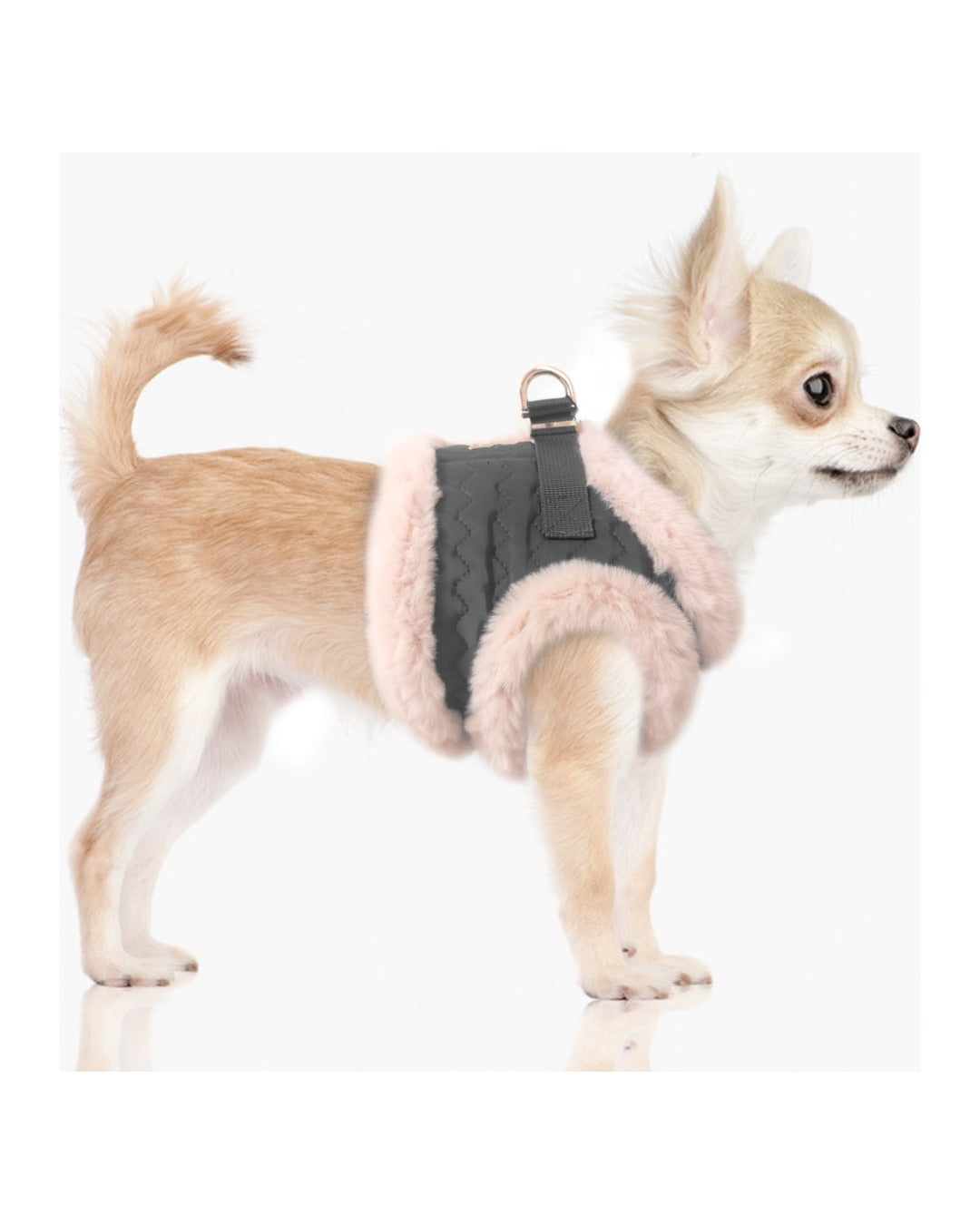 Kürk Astarlı Kapitone Köpek Göğüs Tasması Milk&Pepper Eleonore Harness Pembe