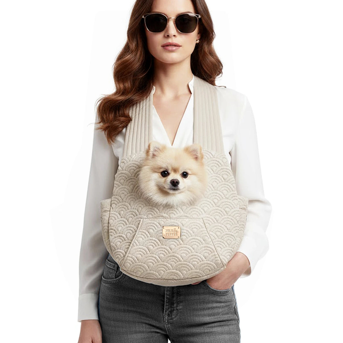 Kanguru Tipi Köpek Taşıma Çantası Milk & Pepper Yoshi