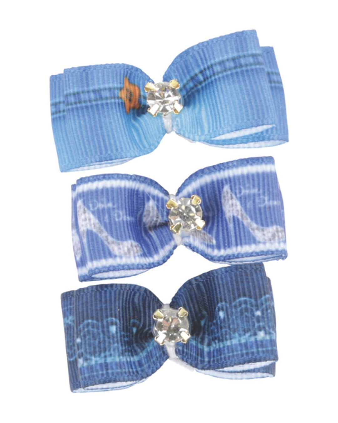 Desenli Fiyonk Tüy Lastiği 3'lü Mavi Kedi ve Küçük Köpek M-Pets GLAM Rubber Band Blue