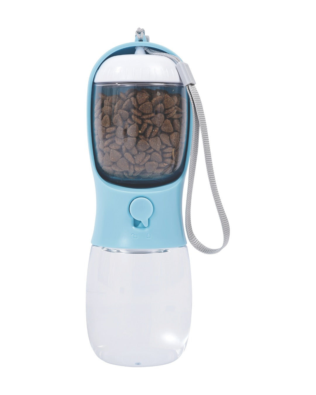 Köpek Seyahat Suluğu 300 ml Mama Bölmeli 2'si 1 Arada Açık Mavi M-Pets On the Road Blue Mist