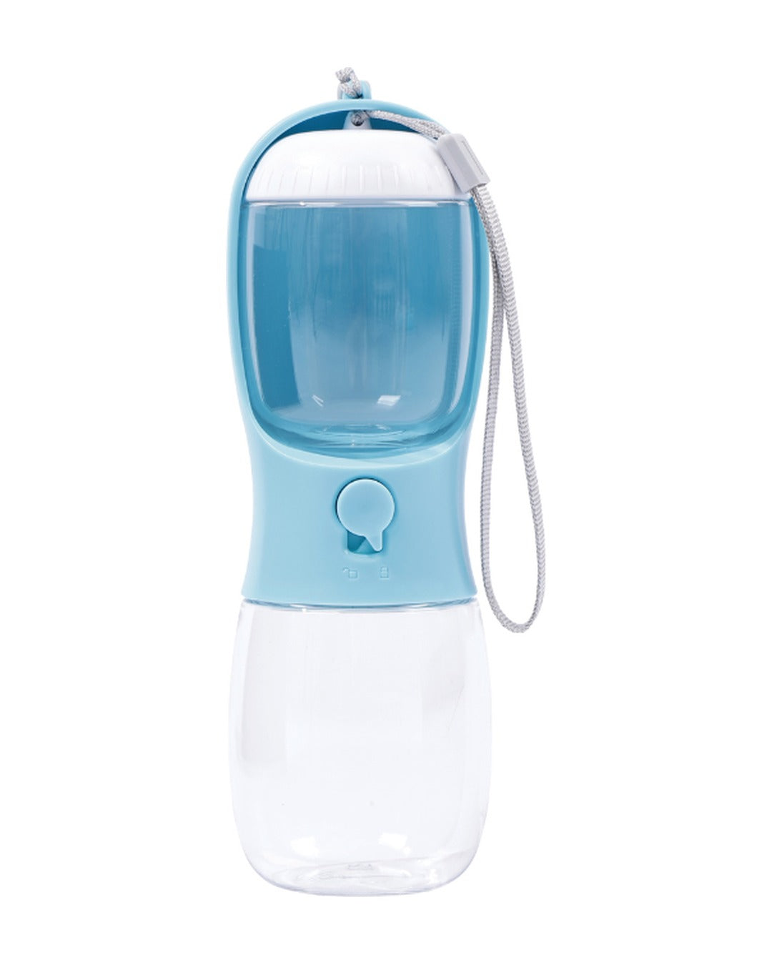 Köpek Seyahat Suluğu 300 ml Mama Bölmeli 2'si 1 Arada Açık Mavi M-Pets On the Road Blue Mist