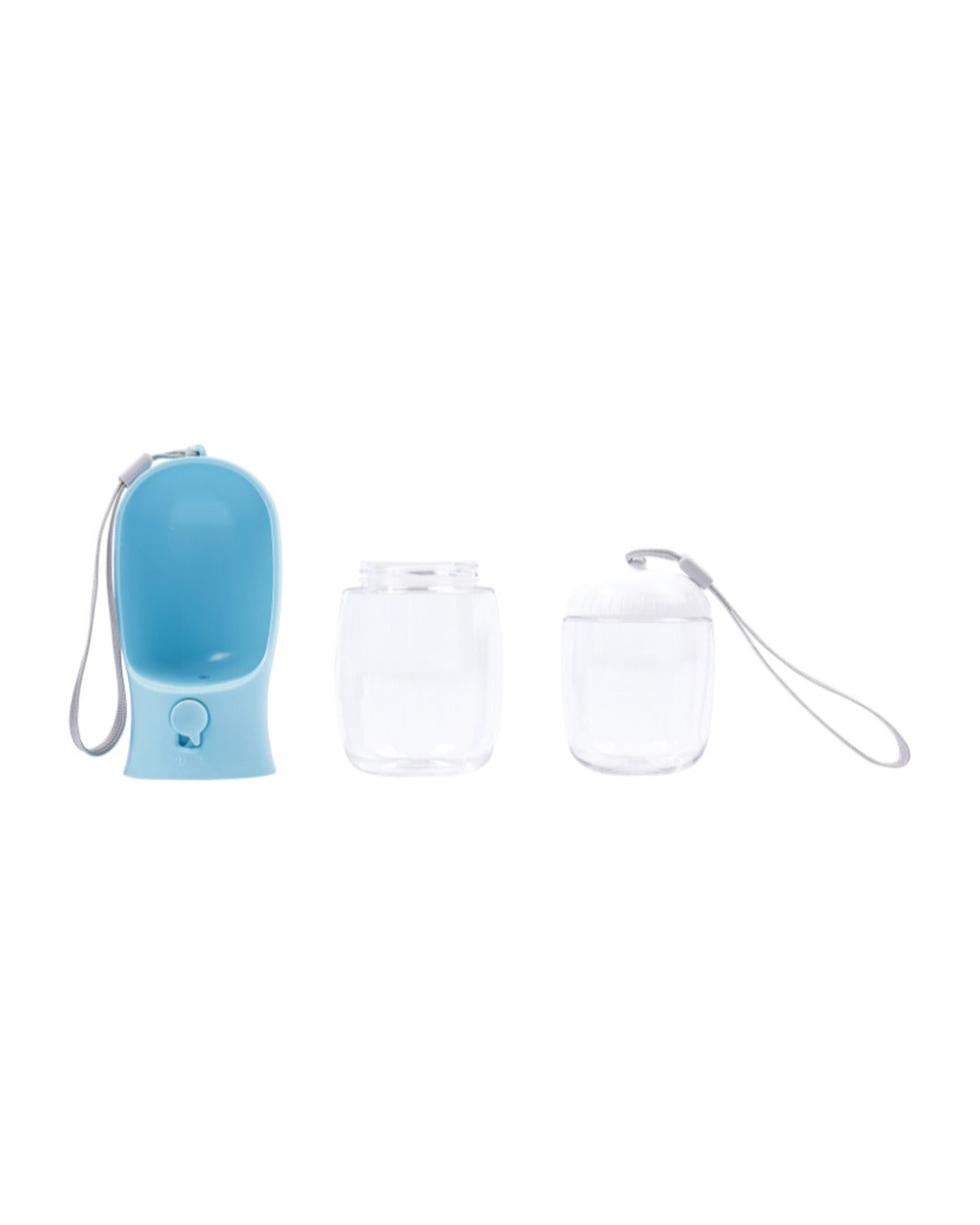 Köpek Seyahat Suluğu 300 ml Mama Bölmeli 2'si 1 Arada Açık Mavi M-Pets On the Road Blue Mist