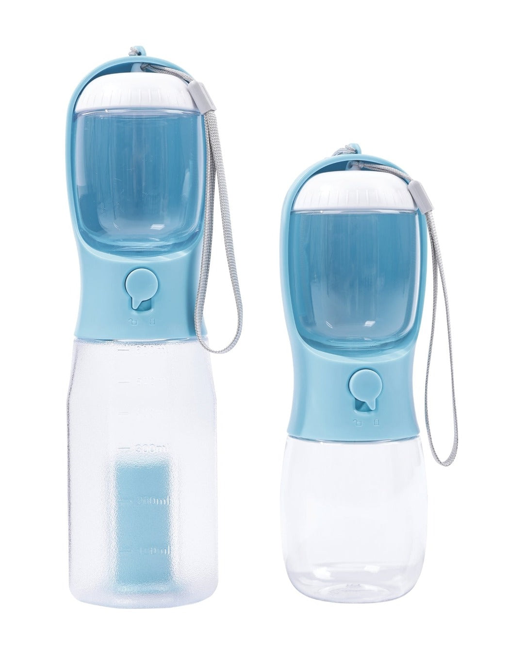 Köpek Seyahat Suluğu 600 ml Mama ve Poşet Bölmeli 3'ü 1 Arada Mavi M-Pets On the Road Blue Mist