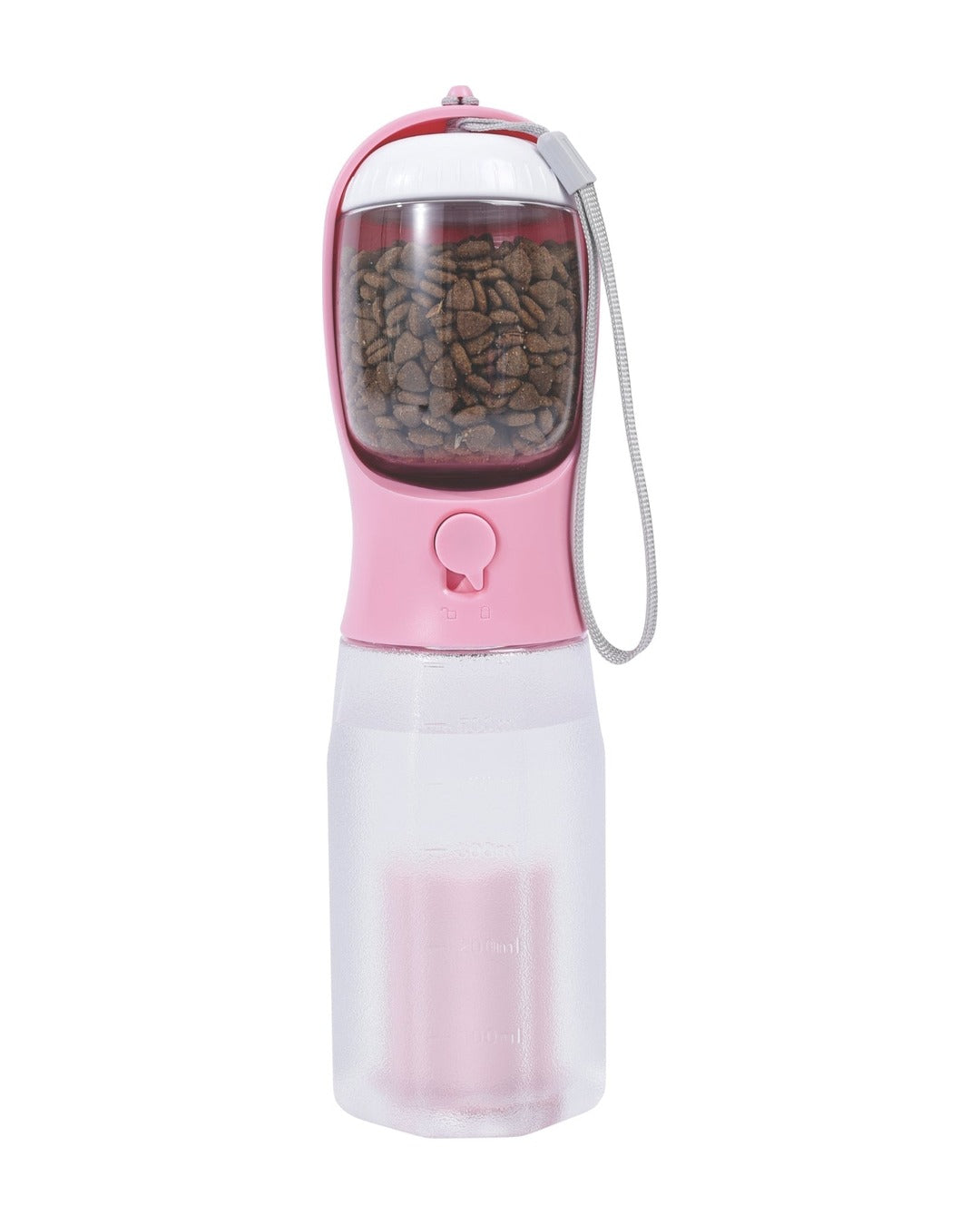 Köpek Seyahat Suluğu 600 ml Mama ve Poşet Bölmeli 3'ü 1 Arada Pembe M-Pets On the Road Pink Bloom