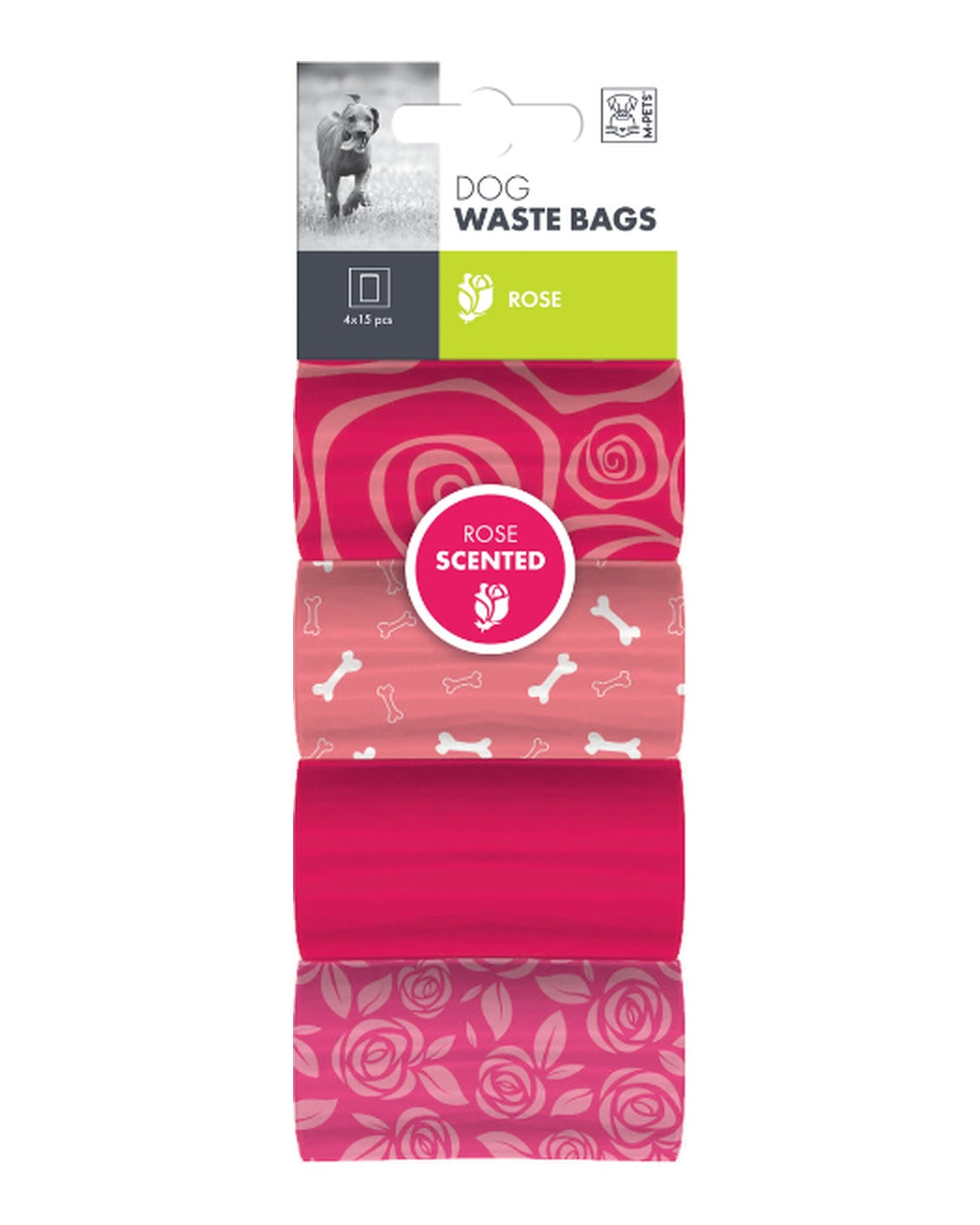 Gül Kokulu Köpek Kaka Poşeti M-Pets Dog Waste Bags Rose Scented