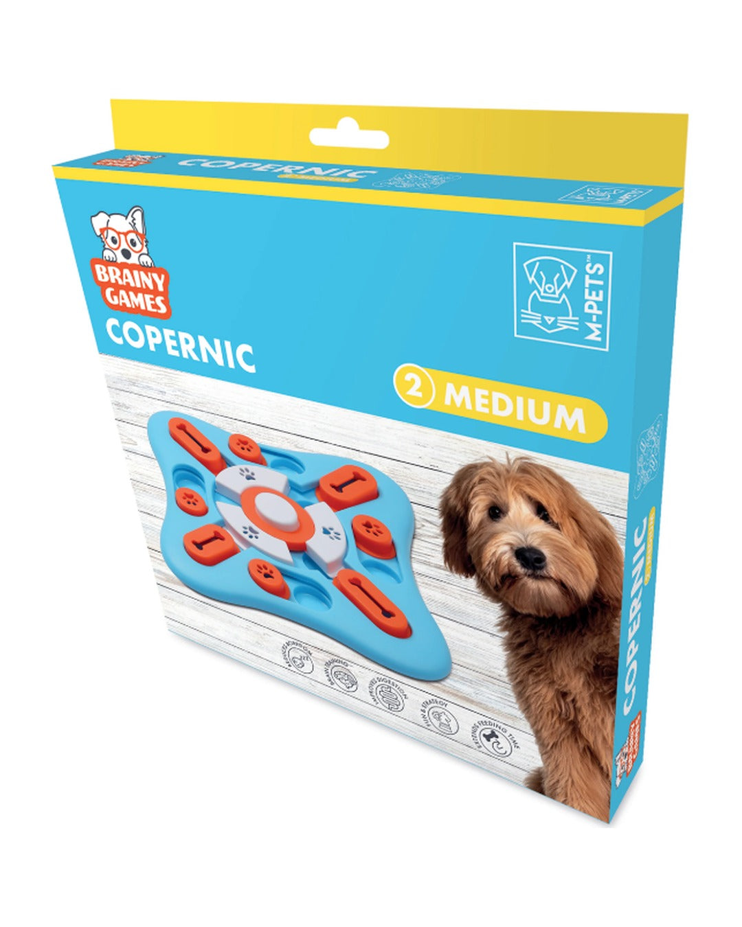 Döner Diskli Kaydırmalı Köpek Zekâ ve Ödül Oyuncağı Seviye 2 Orta M-Pets Brainy Games Copernic