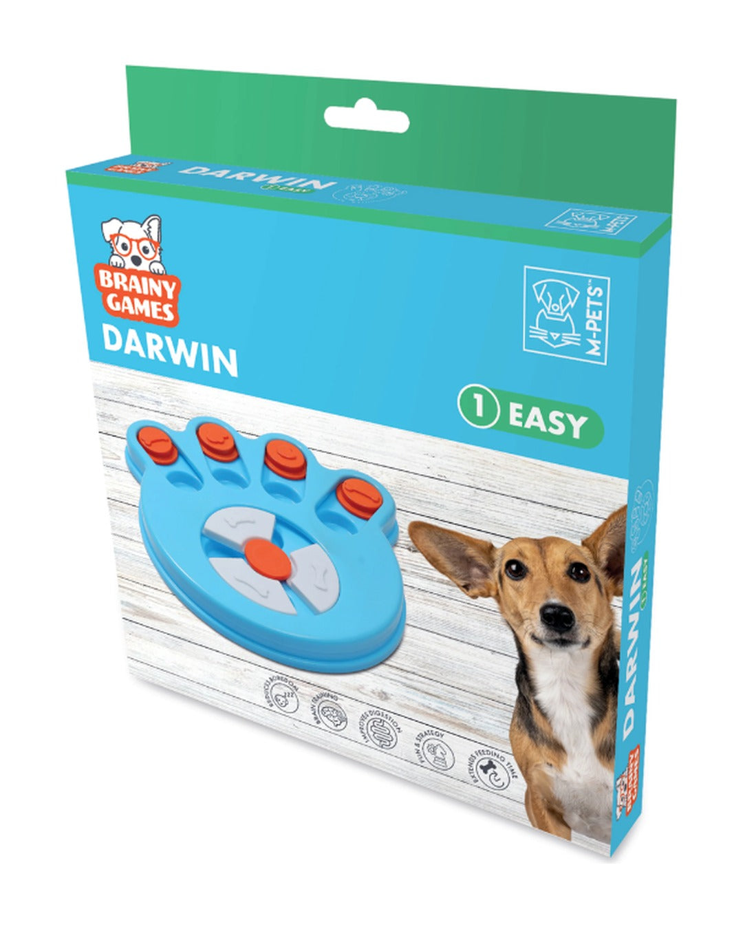Pati Şeklinde Döner Diskli Köpek Zekâ ve Ödül Oyuncağı Seviye 1 Kolay M-Pets Brainy Games Darwin