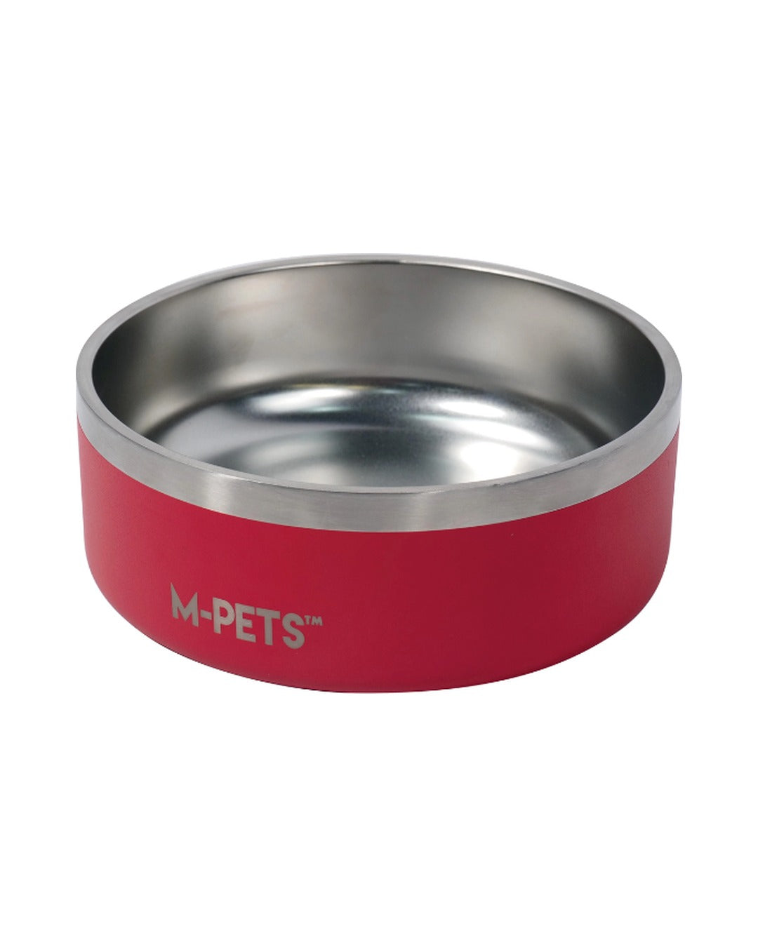 M-Pets Eskimo çift cidarlı paslanmaz çelik mama kabı kırmızı