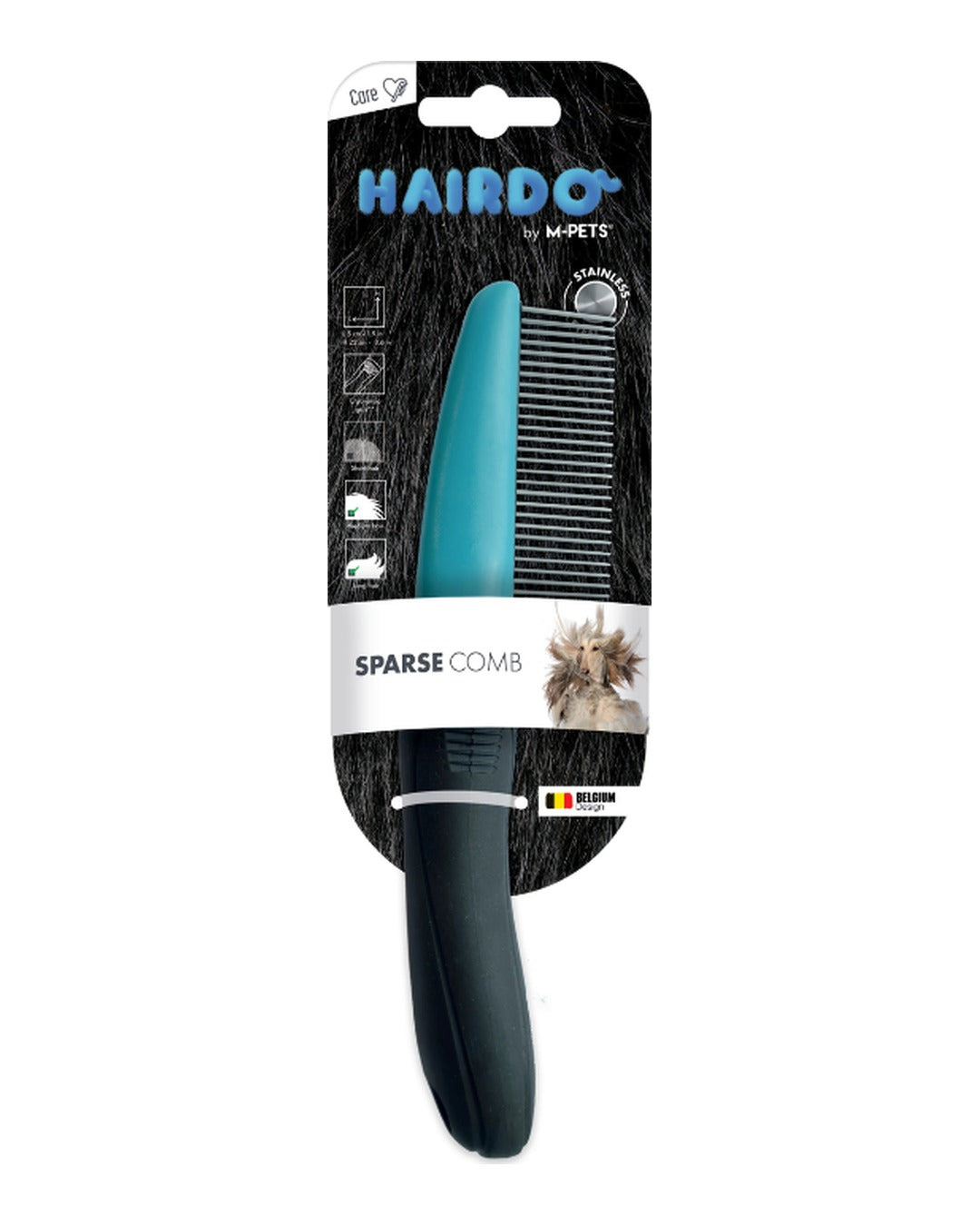 Hairdo Paslanmaz Çelik Seyrek Dişli Tarak Orta ve Uzun Tüylü Köpekler İçin M-Pets Hairdo Sparse Comb