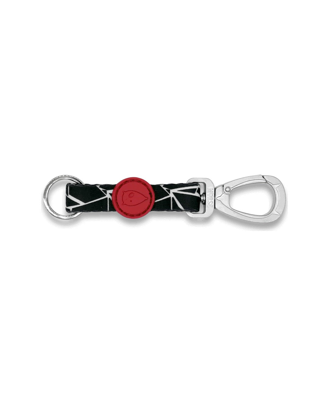 Geri Dönüştürülmüş Saten Siyah Beyaz Geometrik Desenli Karabinalı Anahtarlık Morso Broken Self Keychain