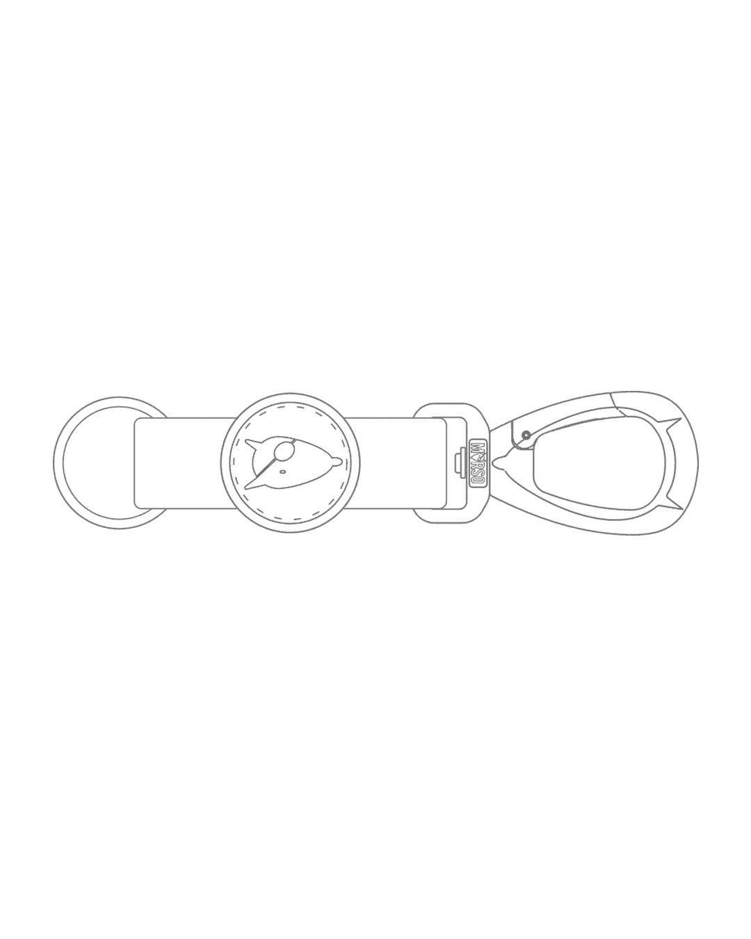 Geri Dönüştürülmüş Saten Hardal Kaplan Desenli Karabinalı Anahtarlık Morso Jungle Drum Keychain