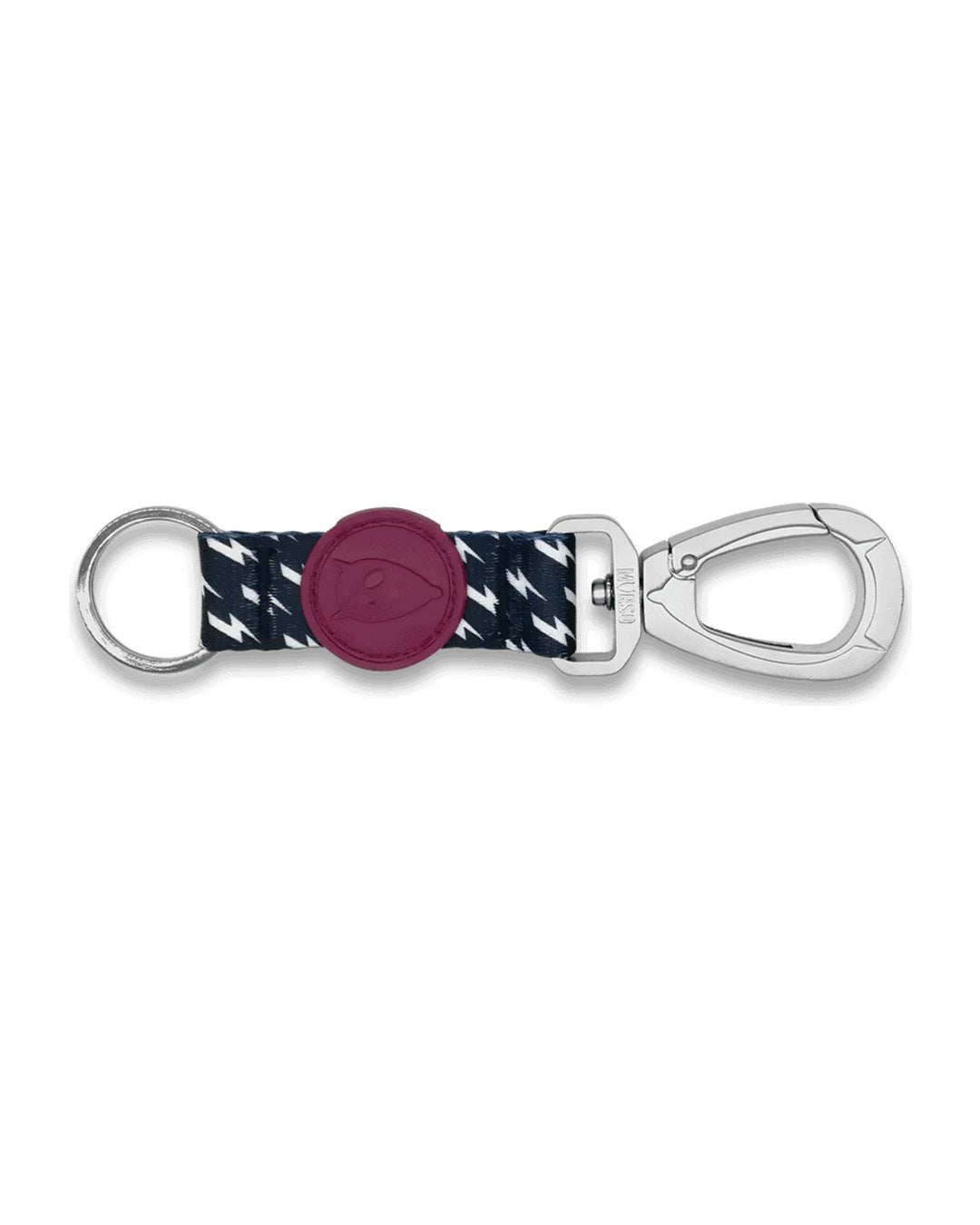 Geri Dönüştürülmüş Saten Lacivert Şimşek Desenli Karabinalı Anahtarlık Morso Power Flow Keychain