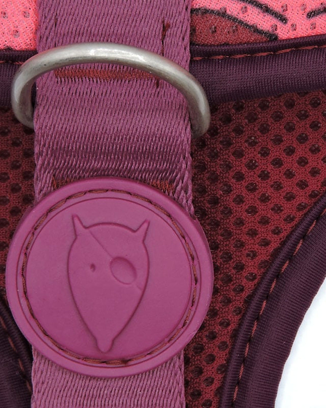 Nefes Alan File Kumaş Pembe Kalp Desenli Köpek Göğüs Tasması Morso Pink Think Air Mesh