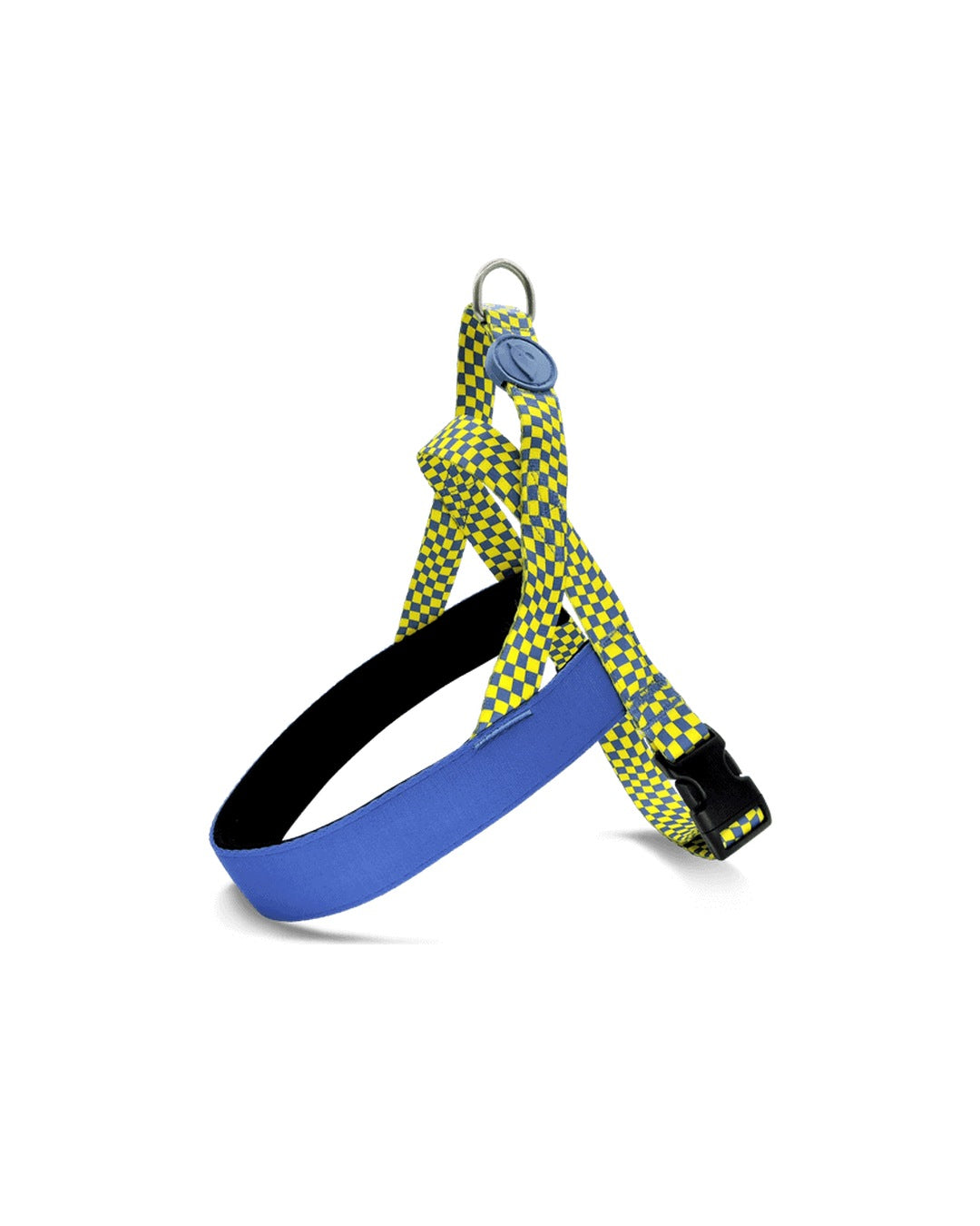 Neopren Göğüs Pedli Norveç Tipi Sarı Mavi Damalı Köpek Göğüs Tasması Morso Race Norwegian Harness