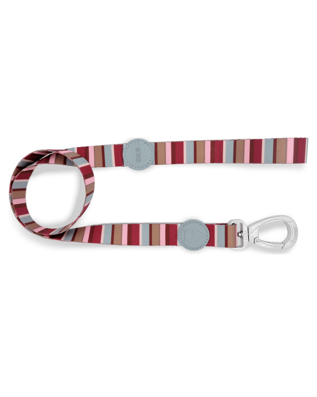 Saten Bordo Pembe Çizgili Köpek Gezdirme Kayışı Morso Skyline Leash