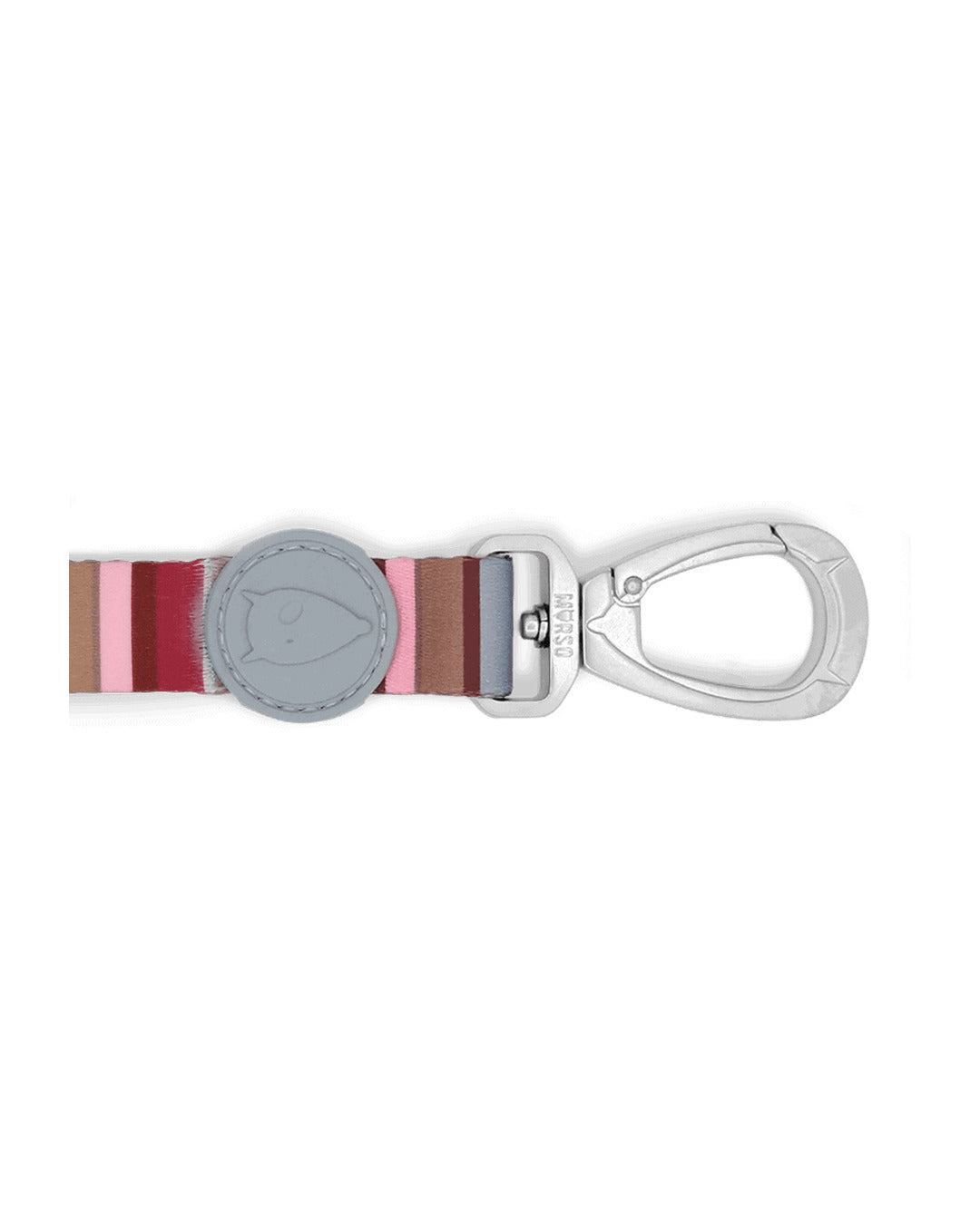 Saten Bordo Pembe Çizgili Köpek Gezdirme Kayışı Morso Skyline Leash
