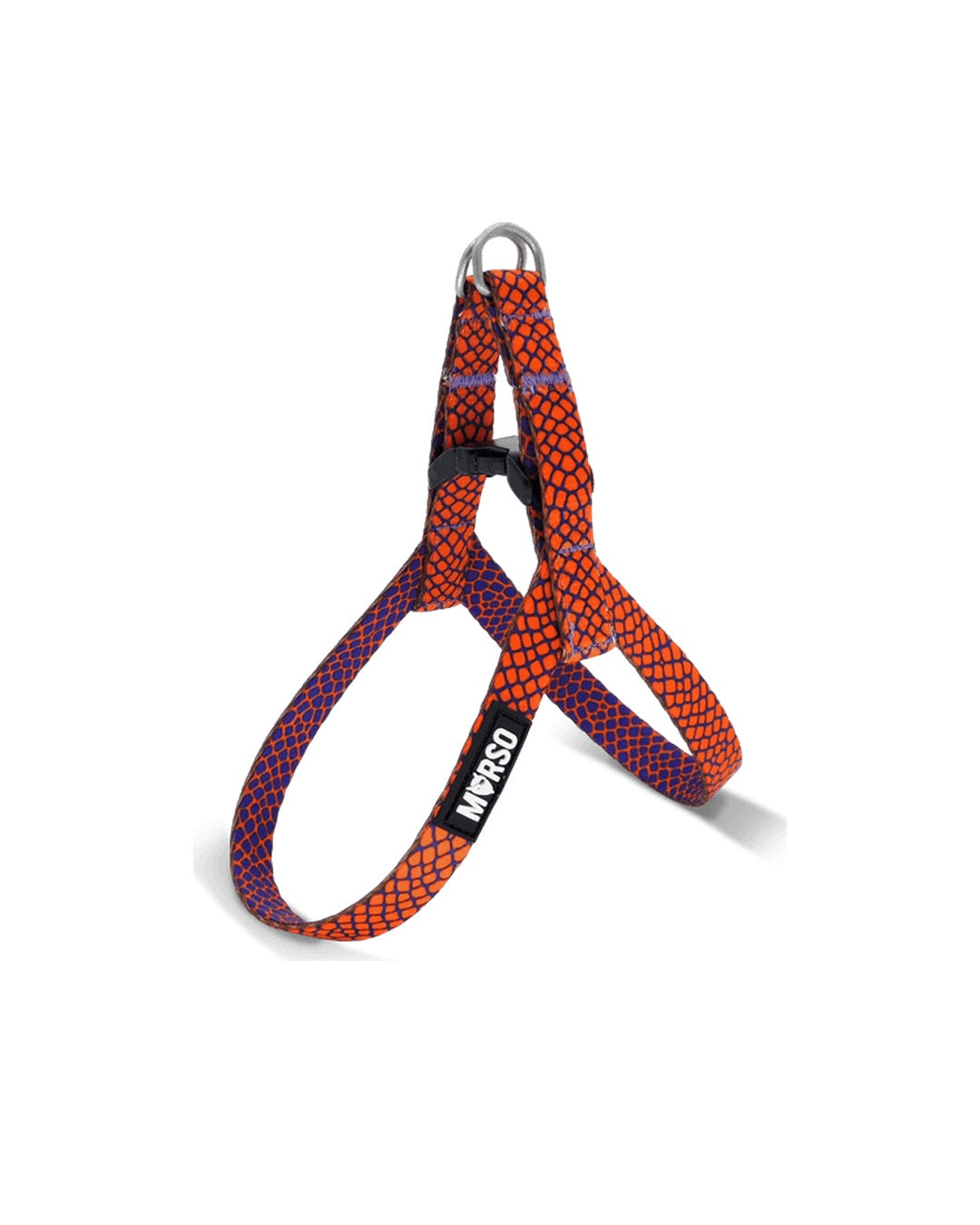 Mini Turuncu Mor Sürüngen Desenli Küçük Irk Köpek Göğüs Tasması Morso Urban Lizard Mini Harness
