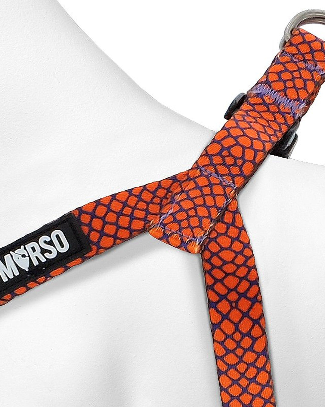 Mini Turuncu Mor Sürüngen Desenli Küçük Irk Köpek Göğüs Tasması Morso Urban Lizard Mini Harness