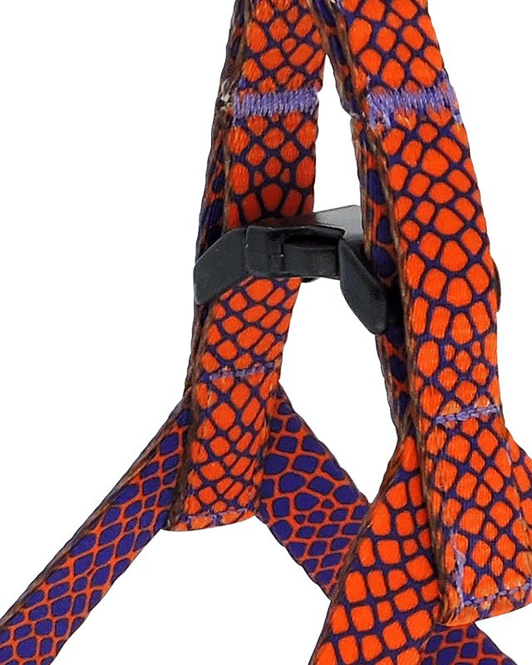 Mini Turuncu Mor Sürüngen Desenli Küçük Irk Köpek Göğüs Tasması Morso Urban Lizard Mini Harness